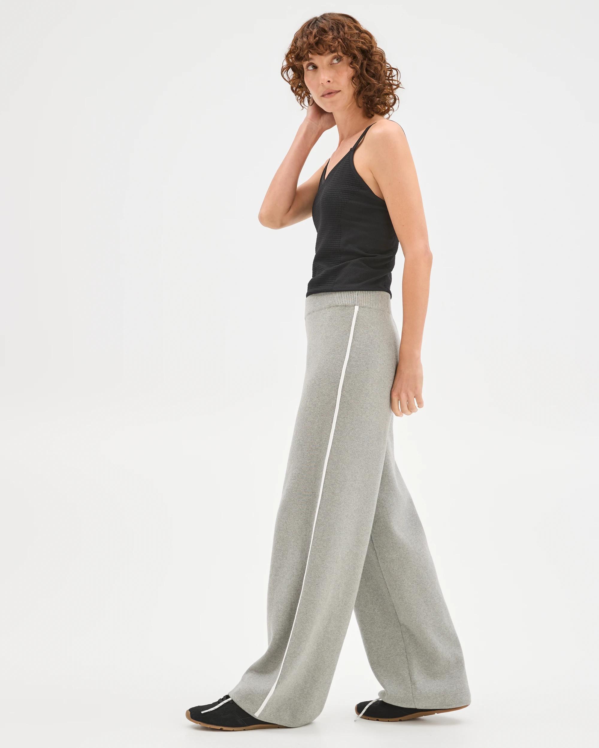 6 Target Active Australian Cotton Blend Side Stripe Wide Leg Pants GREY MARLE, 6 of 8