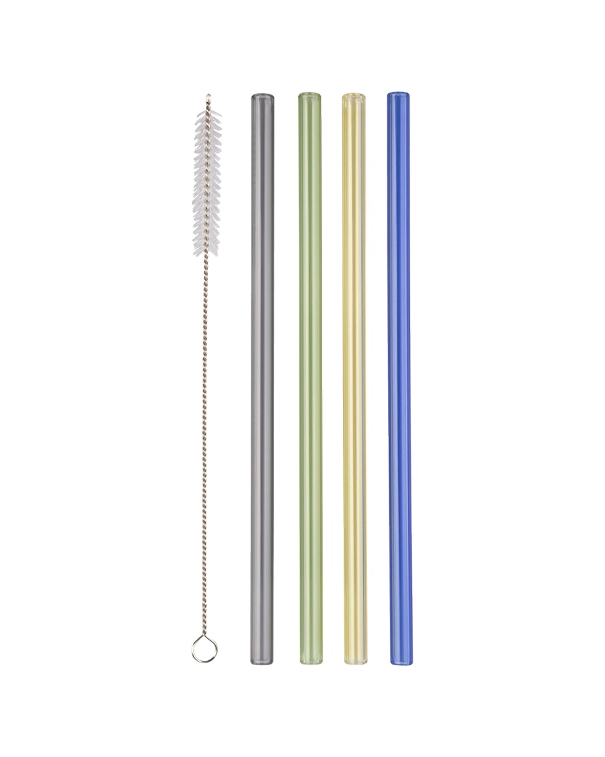 4 Appetito 3x 4pc Borosilicate Glass Straw Set Straight 20cm - Multi, 4 of 4