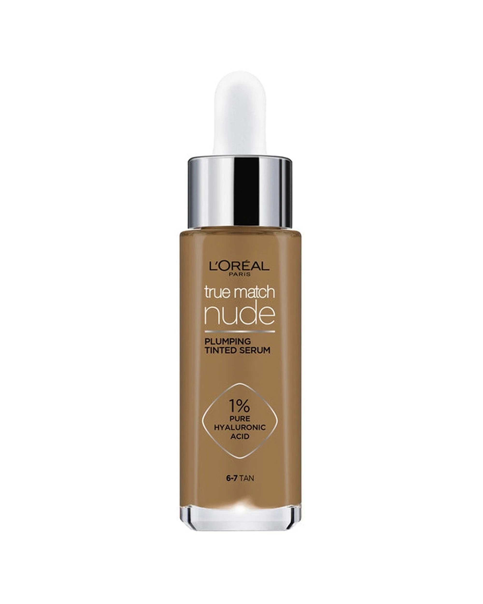 1 L'Oreal Paris True Match Tinted Serum 1% Hyaluronic Acid 6-7 Tan - Beige, 1 of 2