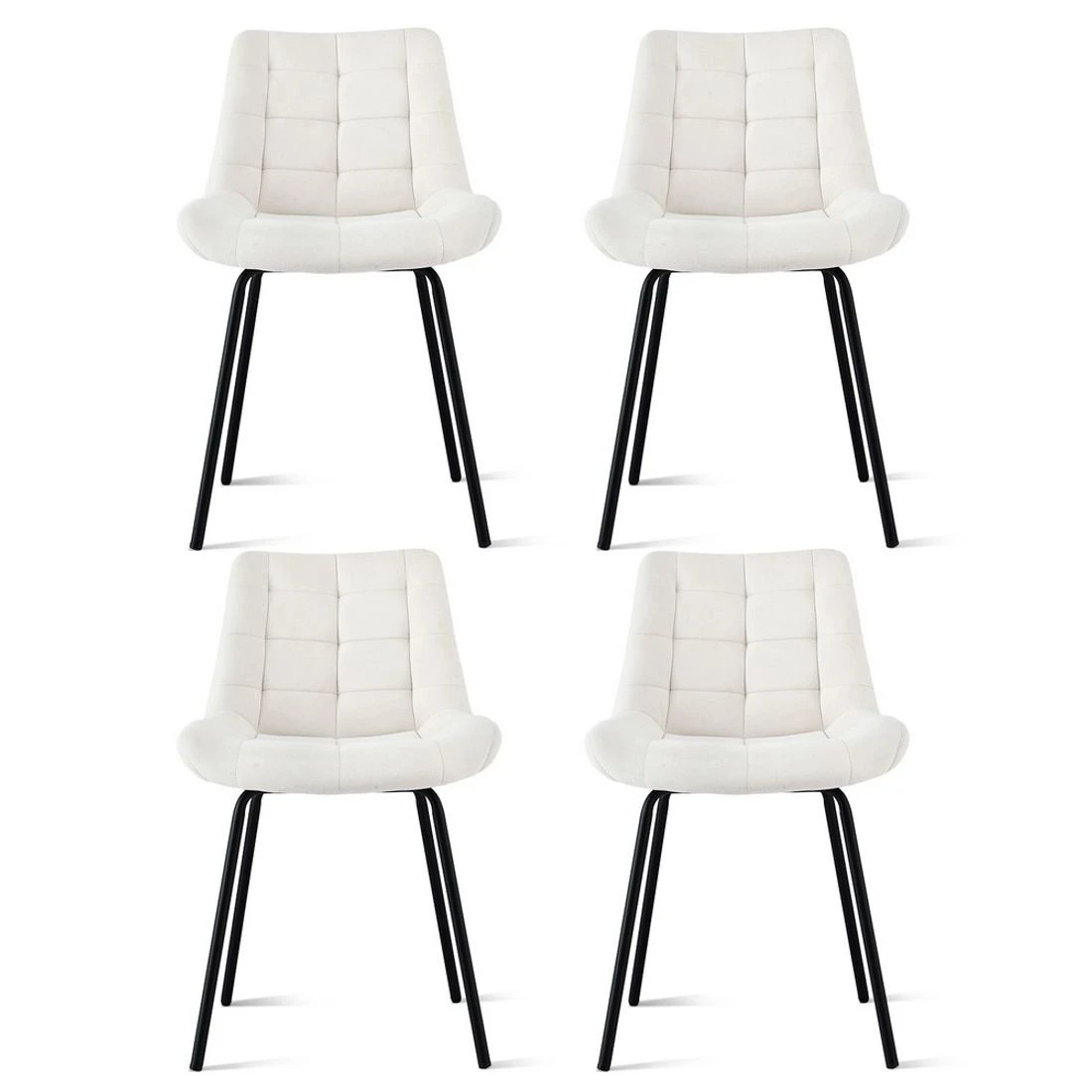 3 Artiss 4x Dining Chairs Velvet Tufted Kitchen Lounge Cafe Accent Chair - Natural, 3 of 6