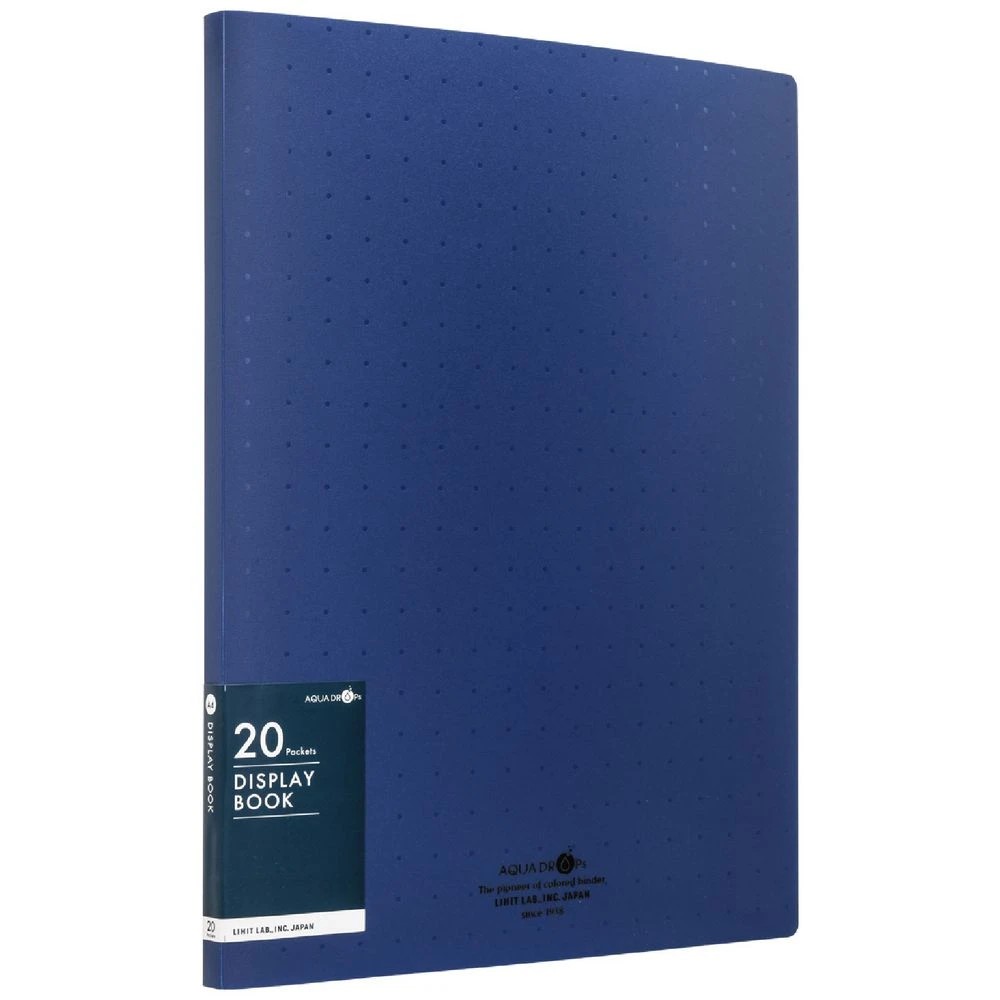 1 Aqua Drops Display Book A4 20 Pockets Vivid Navy, 1 of 4