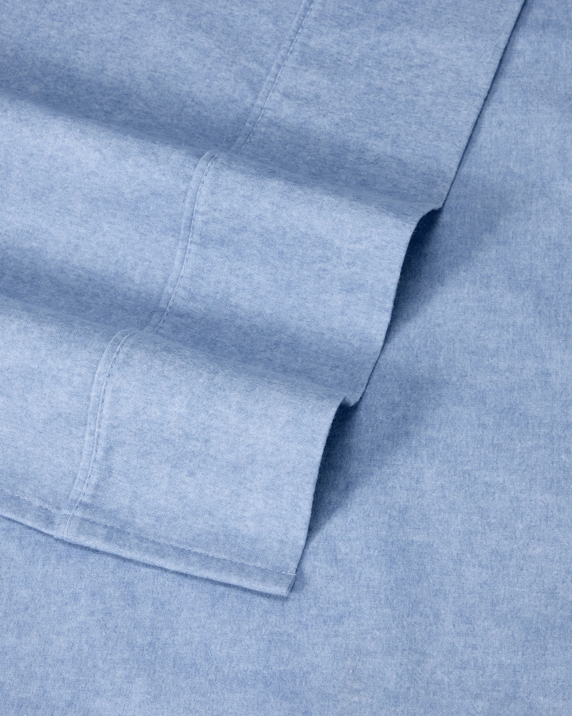 4 Marle Cotton Flannelette Sheet Set - Queen Bed, Blue, 4 of 7