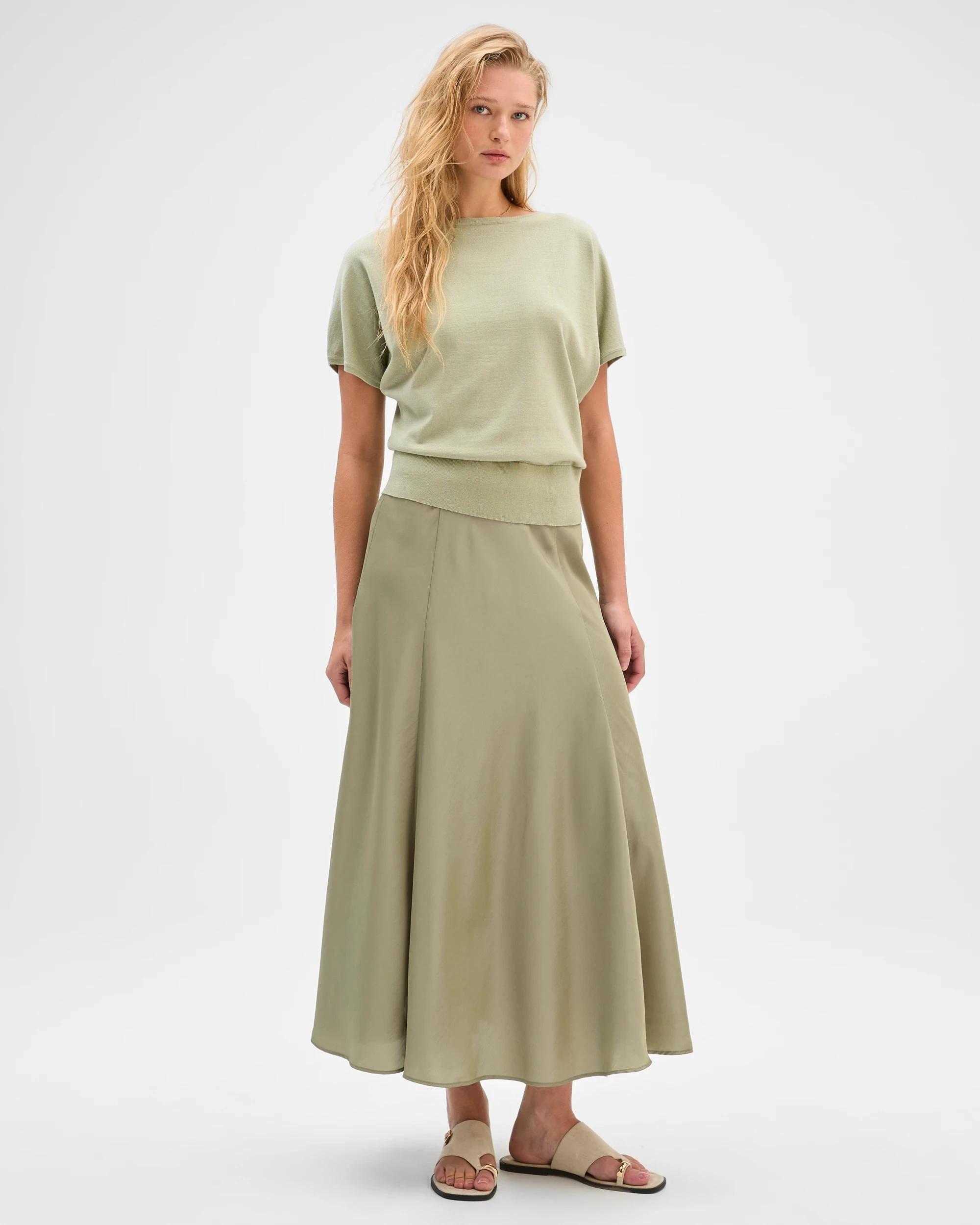 1 Preview A-Line Midi Skirt MOSS, 1 of 7