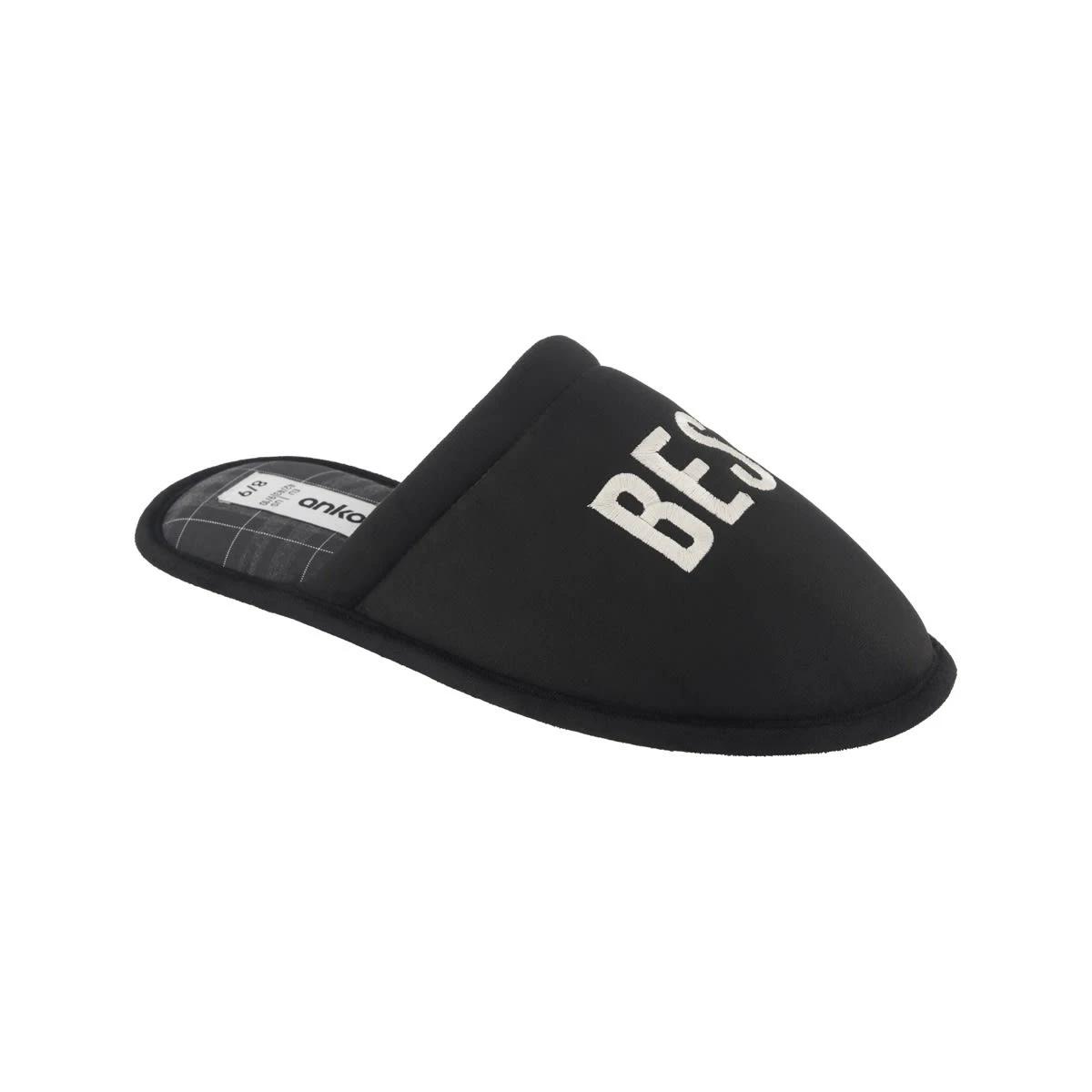 1 Best Dad Slipper Scuffs BLACK BEST DAD, 1 of 3