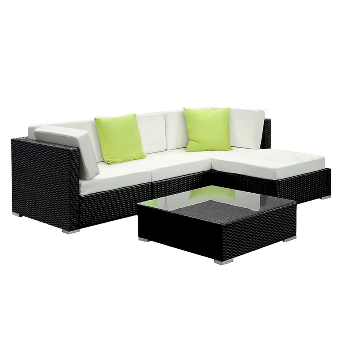 2 Gardeon 5-Piece Outdoor Sofa Set Wicker Couch Lounge Setting Cover - Black, 2 of 4