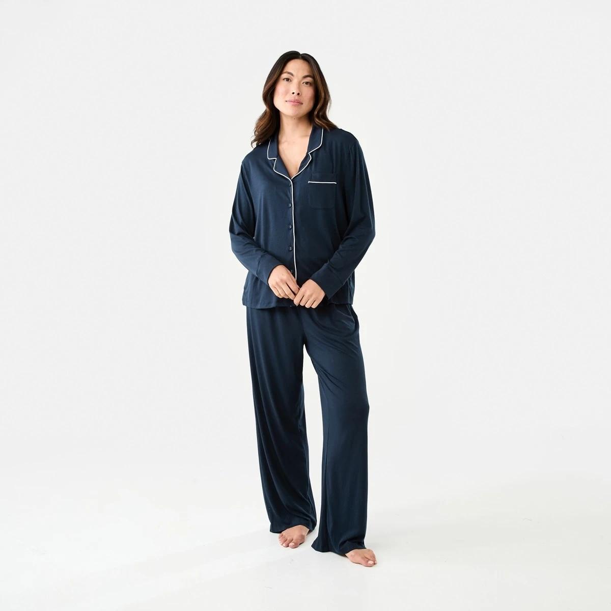 1 Long Sleeve Top and Pants Comfort Pyjama Set MIDNIGHT, 1 of 8