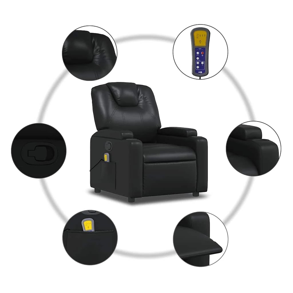 9 vidaXL massage recliner chair Reclining Mechanism - Black, 9 of 9