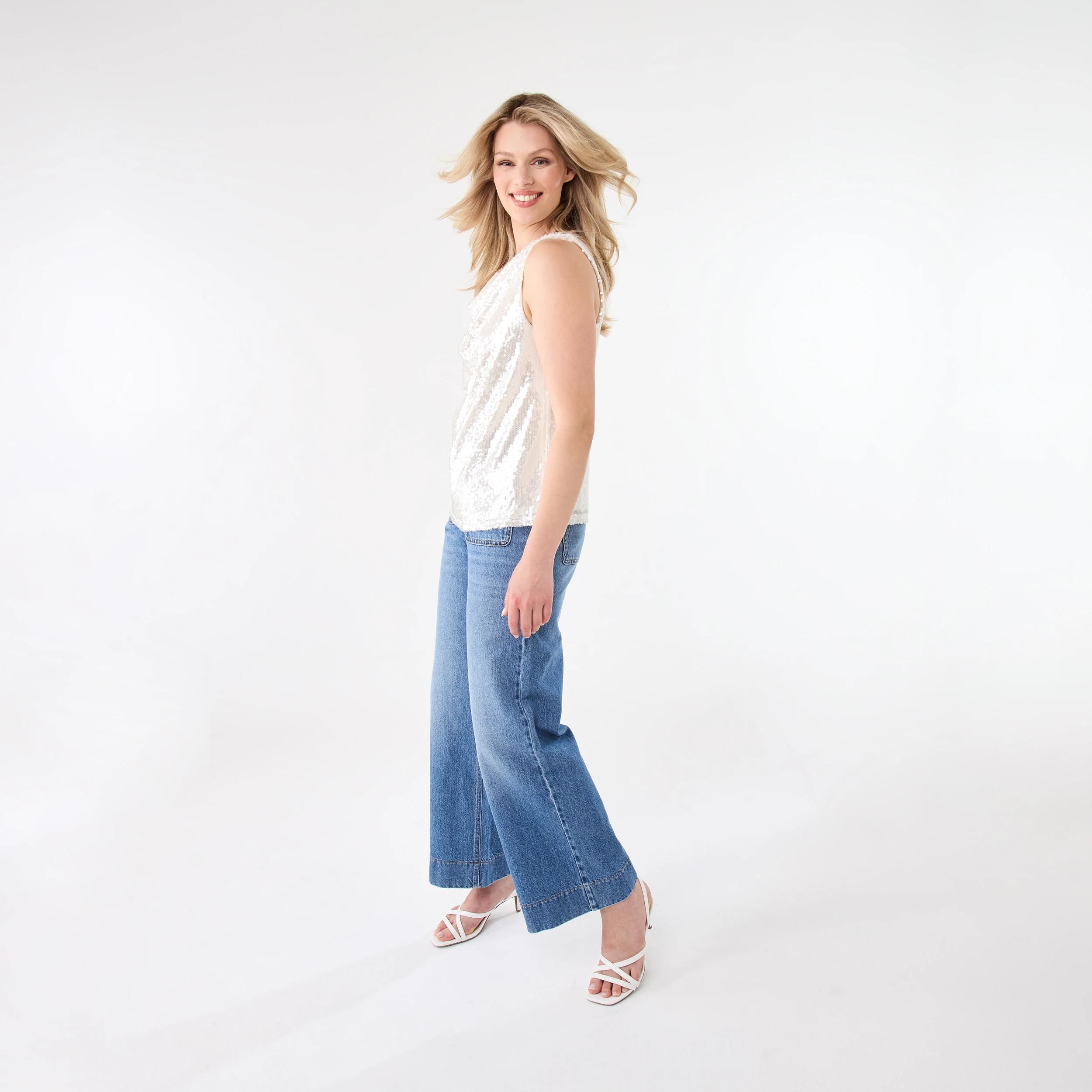 4 Wide Leg Pocket Jeans MID WASH, 4 of 8