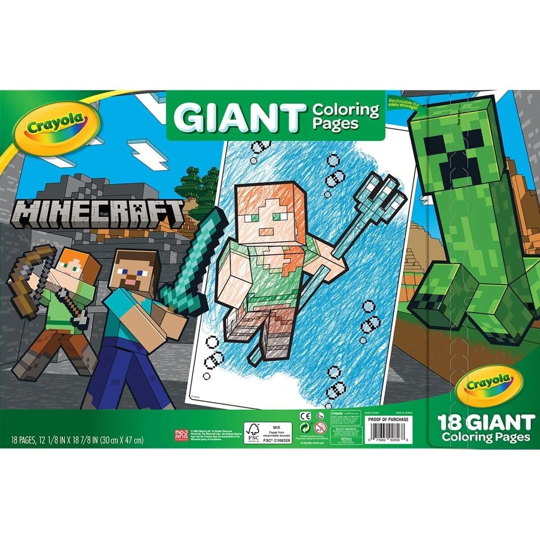 2 Crayola Giant Coloring Pages - Minecraft, 2 of 4
