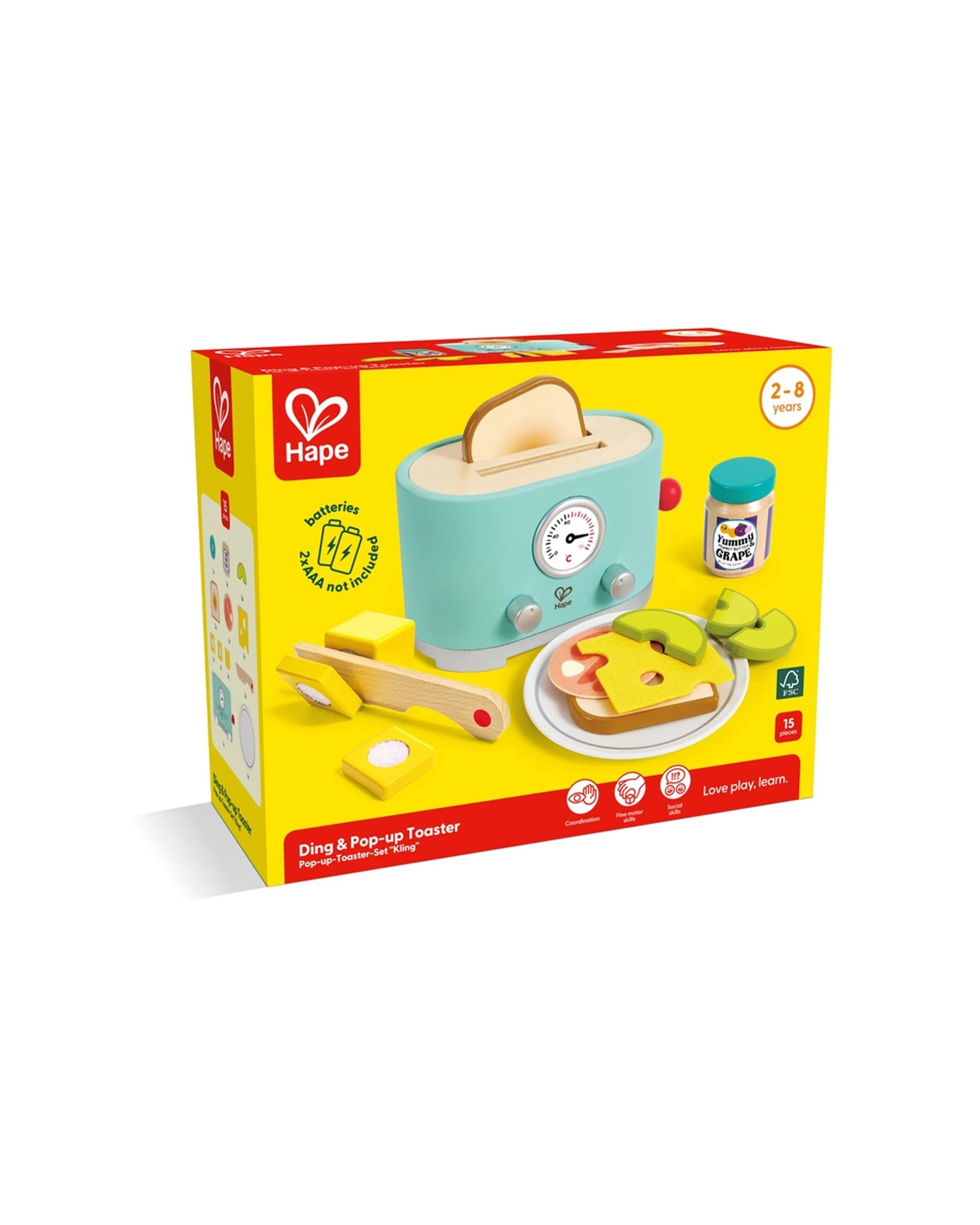 2 Hape Ding & Pop-Up Toaster Toy Set With Accessories Kids - Multi, 2 of 4