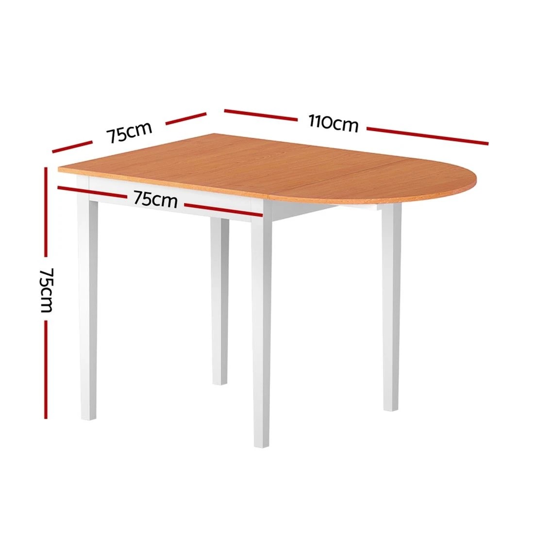 3 1.1M Artiss Dining Table Extendable - Multi, 3 of 7