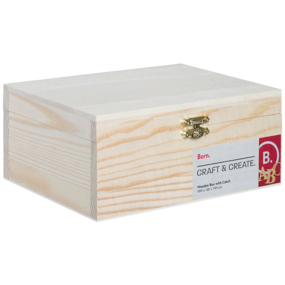 1 Born Wooden Box with Catch, 1 of 2