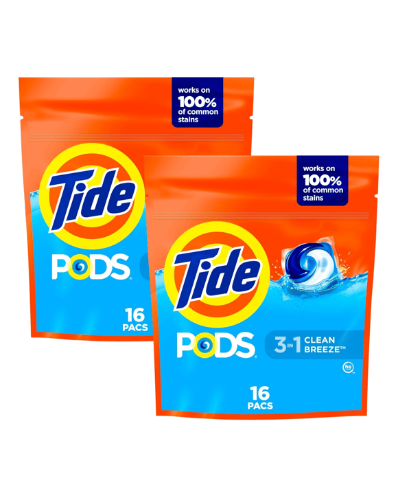 Tide 3 in 1 Clean Breeze Laundry Pods 16 Pack x2