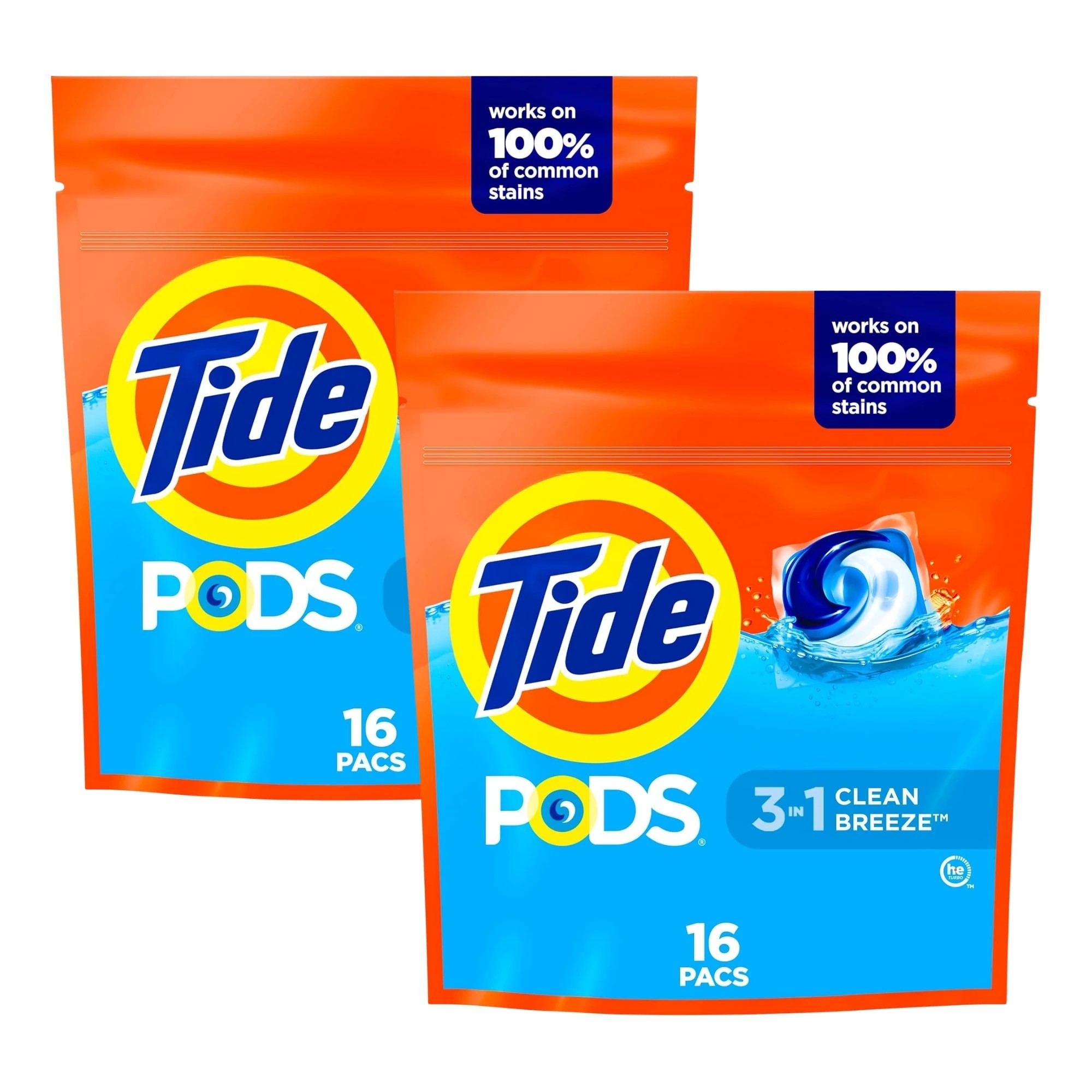 1 Tide 3 in 1 Clean Breeze Laundry Pods 16 Pack x2, 1 of 3