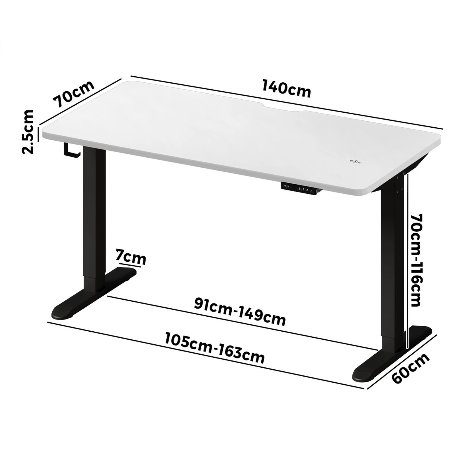 4 Oikiture Electric Standing Desk With Wireless Charging Single Motor 140cm
 - Multi, 4 of 4