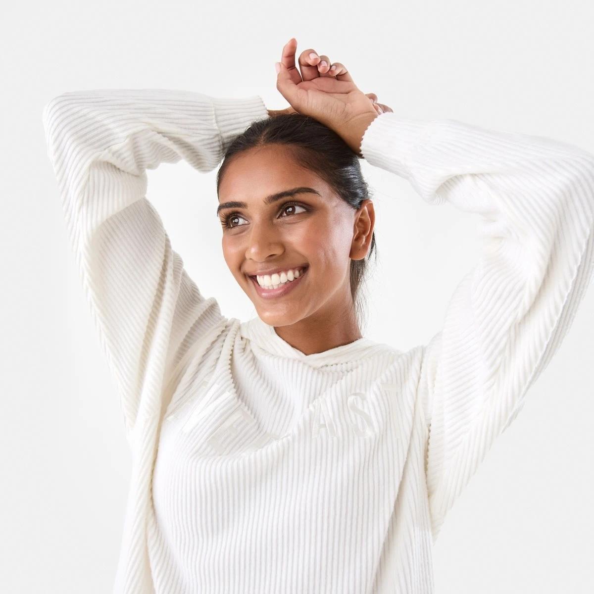 5 Everlast Womens Ribbed Luxe Hoodie Bone, 5 of 6