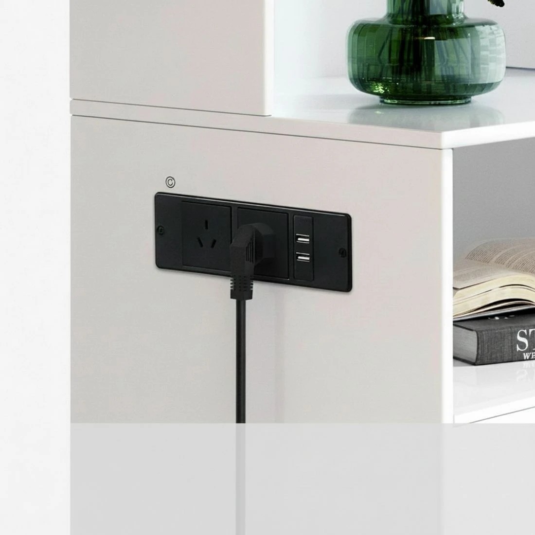 7 Artiss Bedside Table Nightstand Charging Station - White, 7 of 8