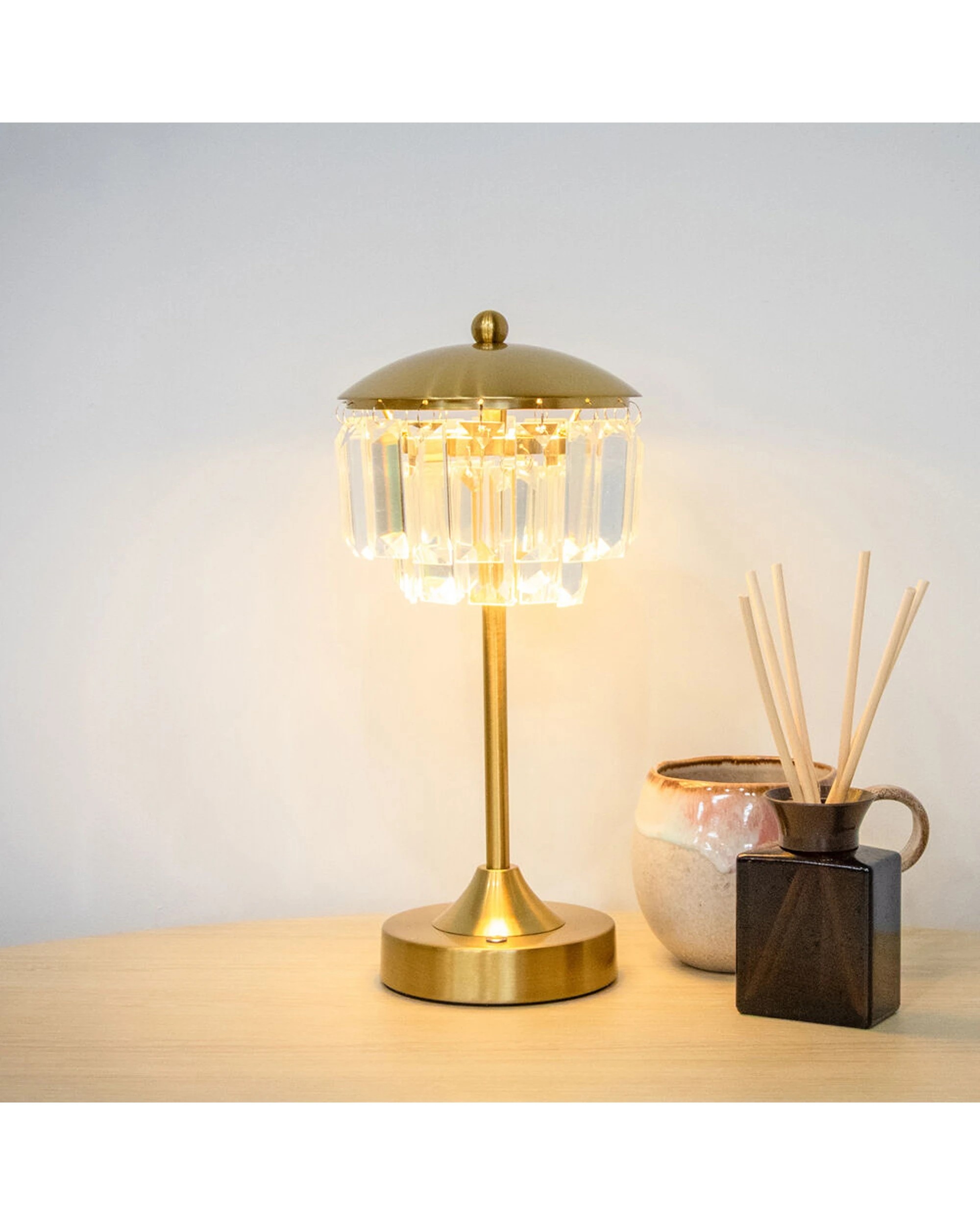 6 BOYLE Rechargeable LED Table Lamp Crystals Shade Adjustable Lighting 2000mA - Bronze, 6 of 8