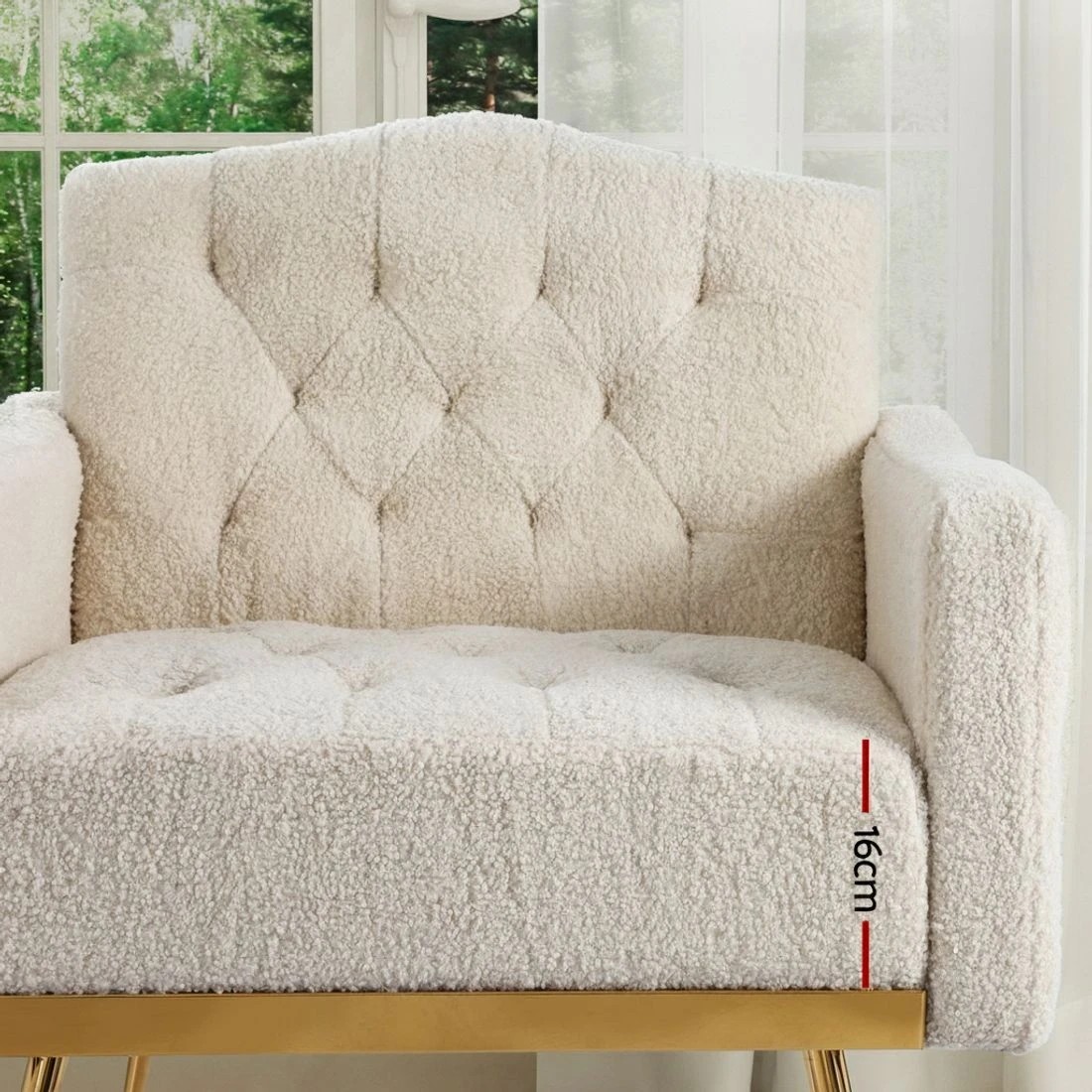 5 Artiss Armchair Boucle - Beige, 5 of 6