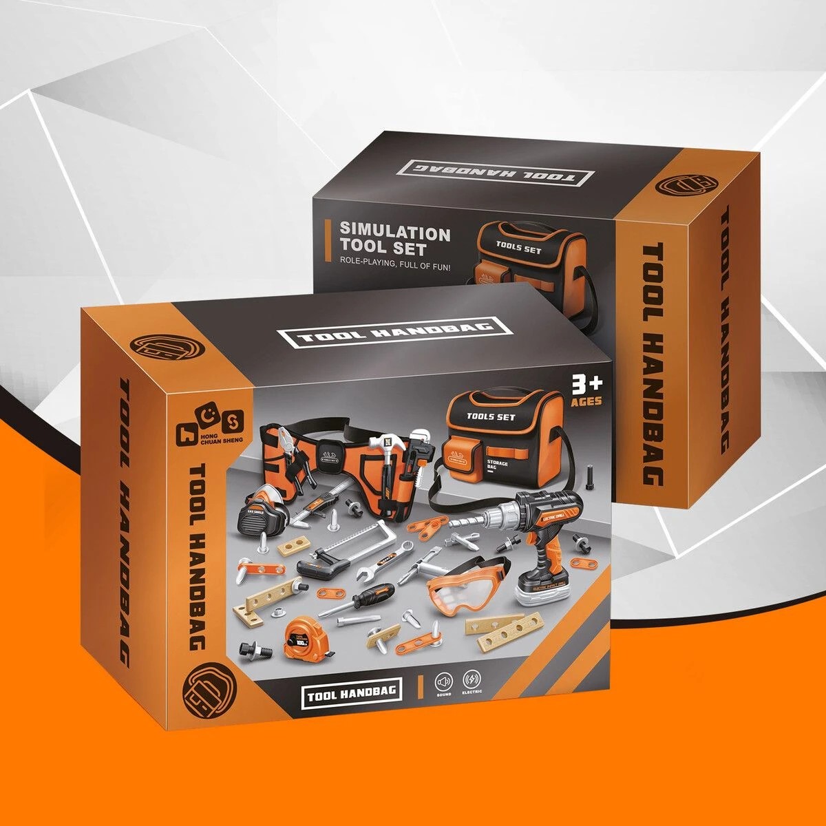 2 AUSWAY Kids 48pcs Tool Set Childrens Plastic Construction Toys, 2 of 4