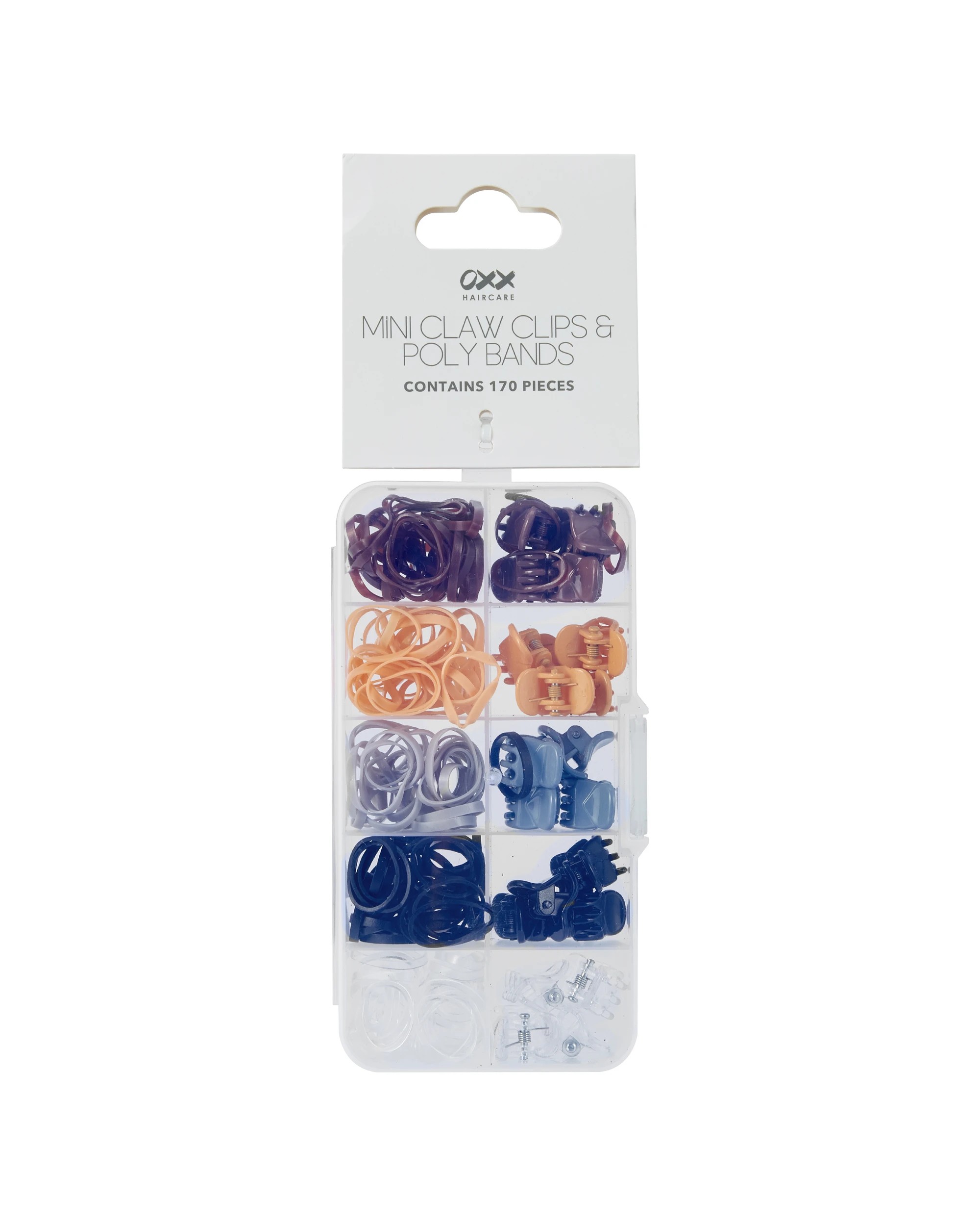 5 OXX Haircare 170 Piece Mini Claw Clips and Poly Bands - Nude, 5 of 5