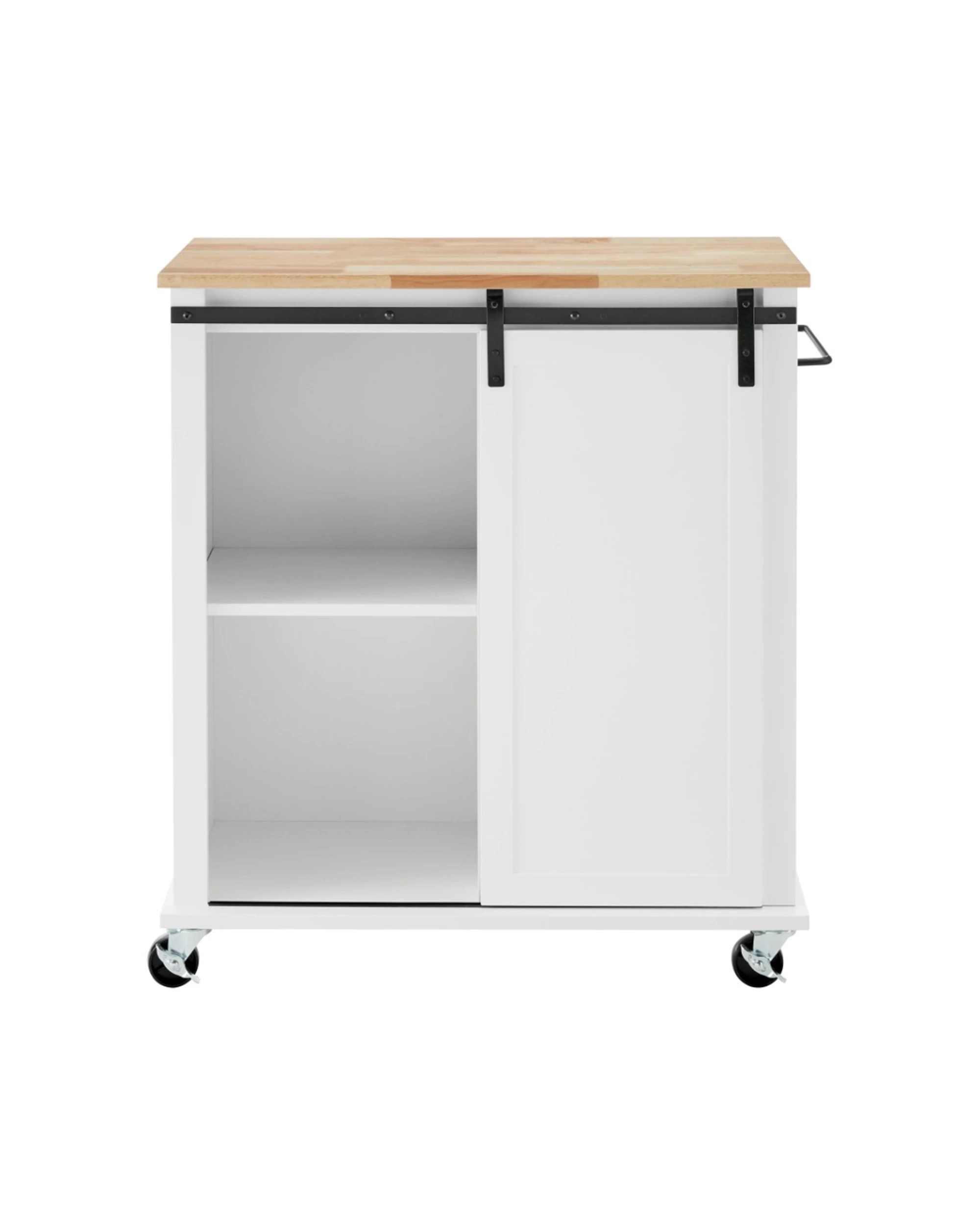 4 Alpine Bay South Hampton Kitchen Trolley 4 Drawer 1 Sliding Barn Door - White, 4 of 9
