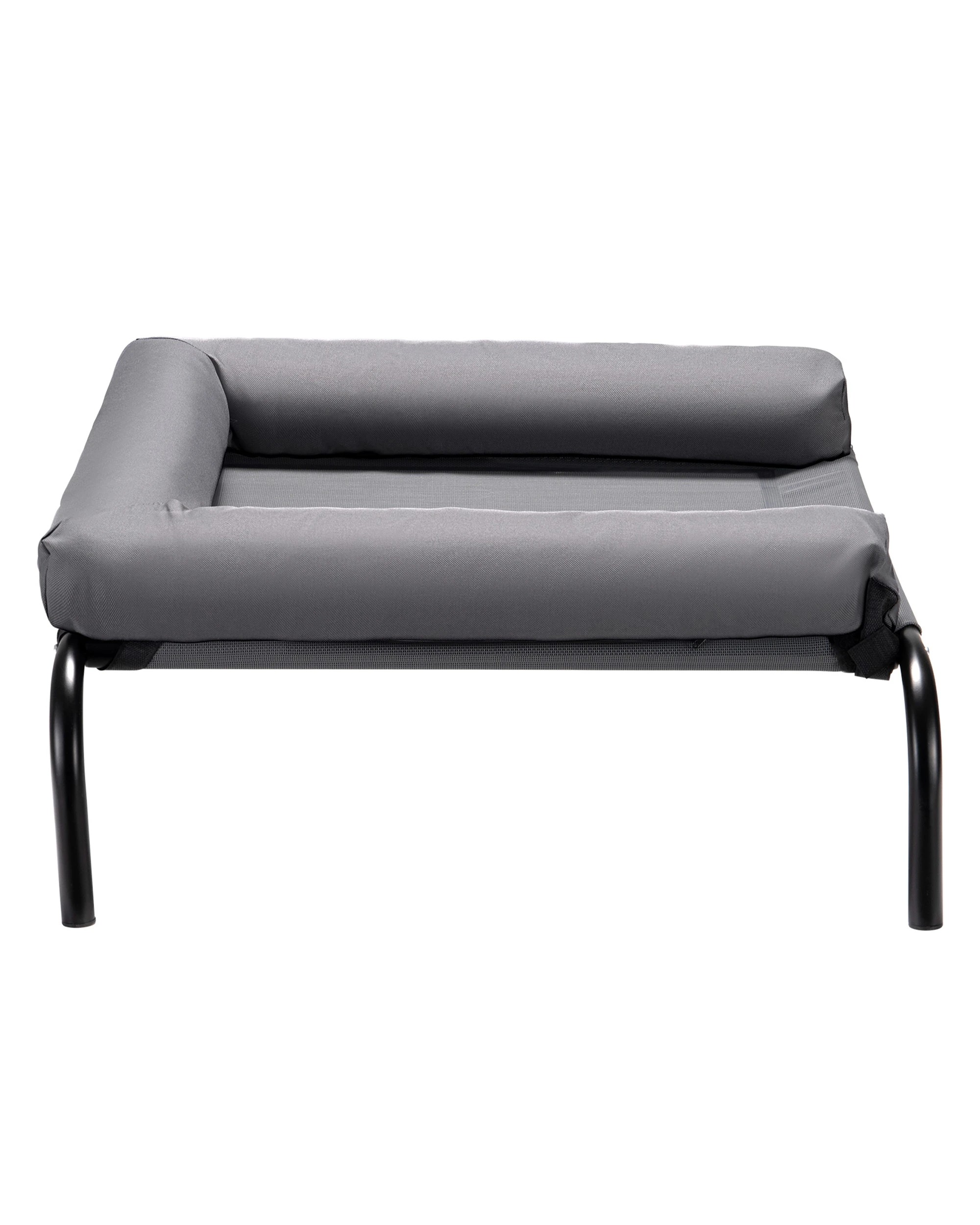 3 Petzly 64x88cm Elevated Trampoline Bolster Raised Pet Dog Bed Grey, 3 of 8