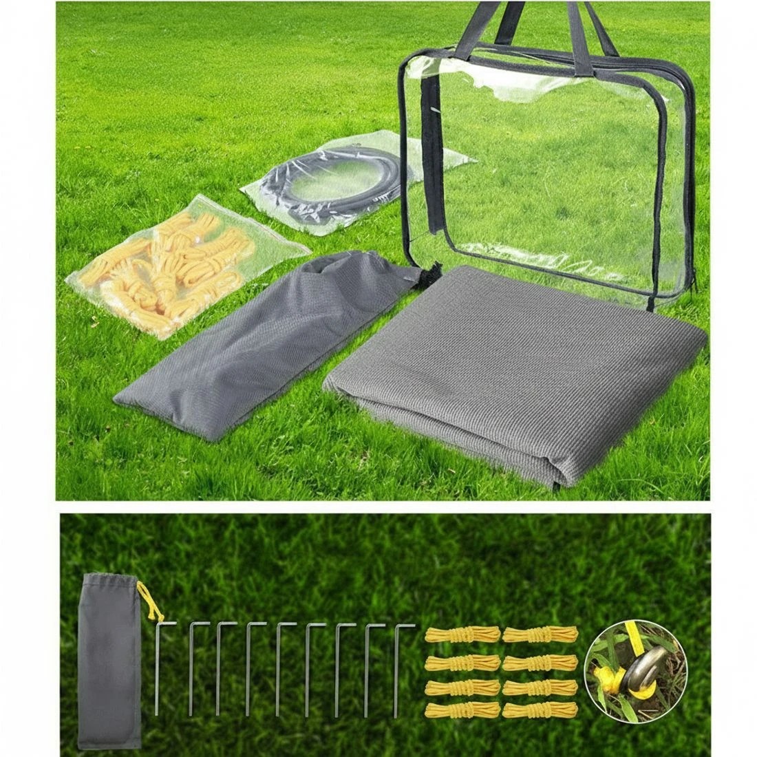4 Caravan Privacy Screen Roll Out Awning 5.2x1.95M End Wall Side Sun Shade - Grey, 4 of 5