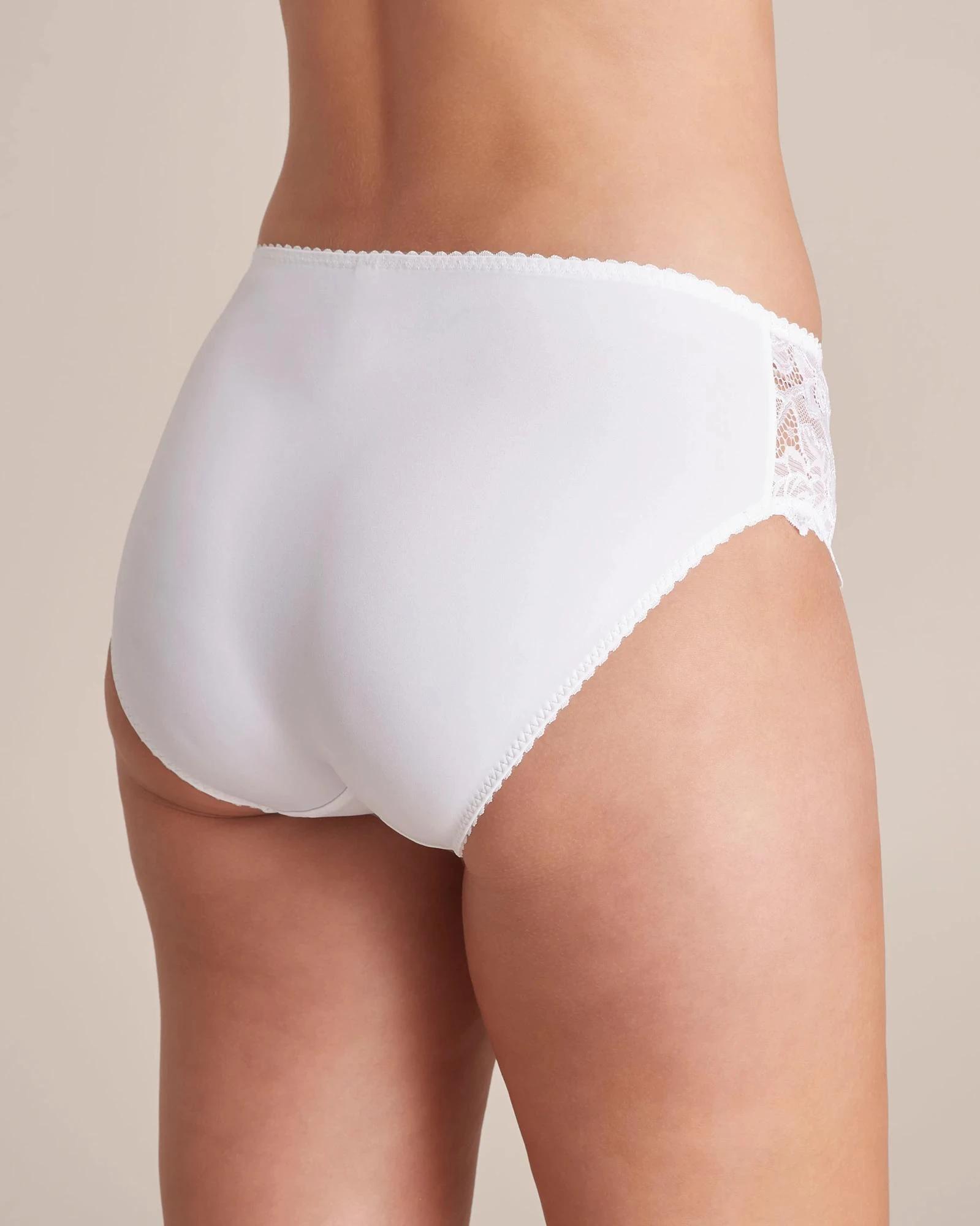 2 Target Woman Soft Lace High Cut Briefs WHITE, 2 of 3