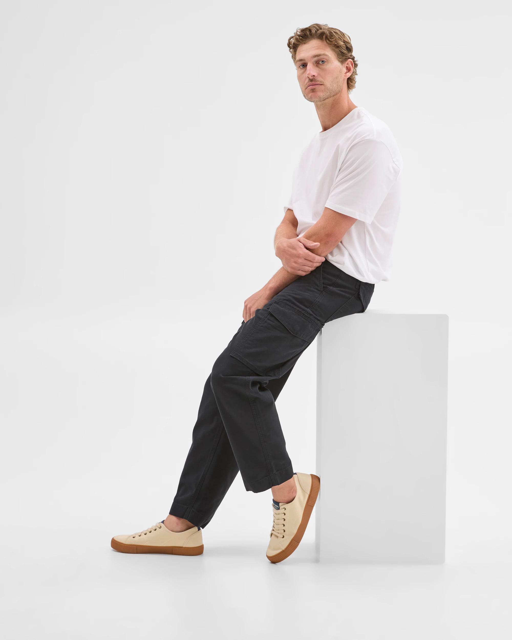 3 Target Man Australian Cotton Regular Fit Cargo Pants BLACK, 3 of 8