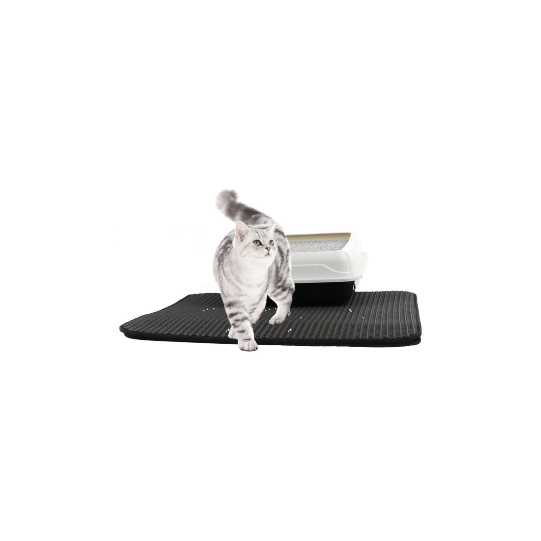 1 Paws And Claws 58cm Waterproof Dual Layer Cat Litter Trap Mat Black Pet Hygiene Mat
 - Black, 1 of 5