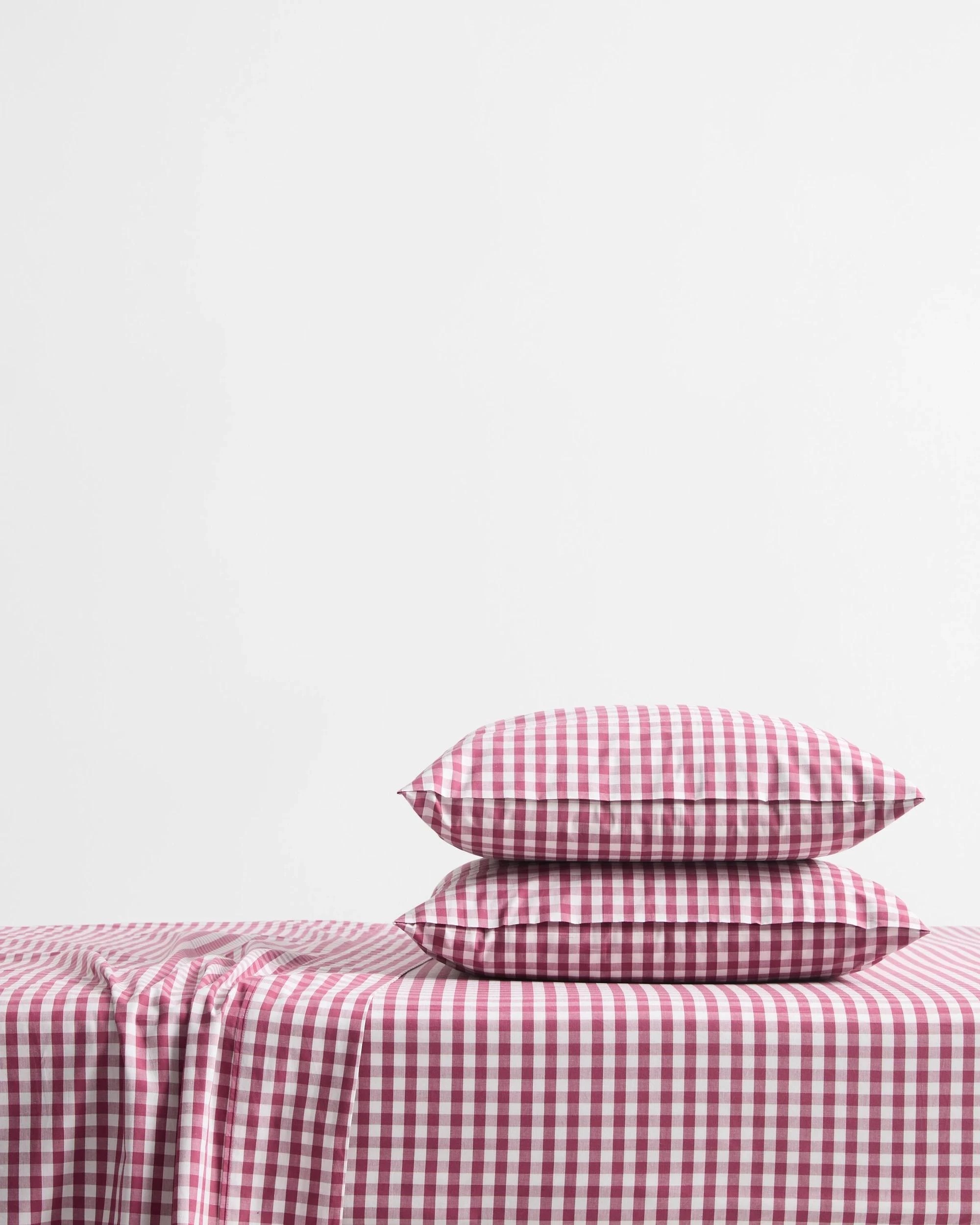 1 Target Gingham Australian Cotton Mix & Match Fitted Sheet - Double Bed - Pink, 1 of 4