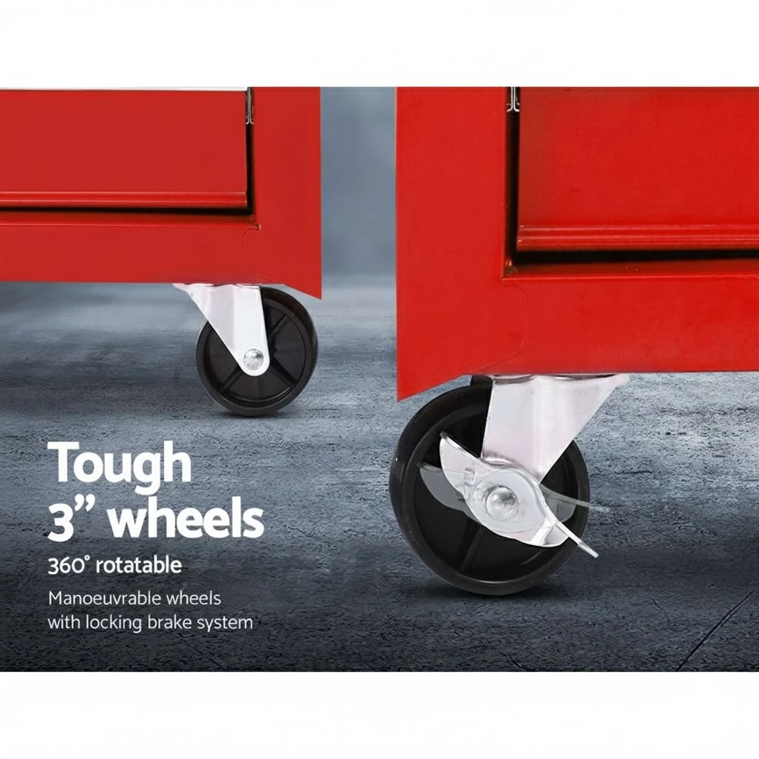 4 Giantz 5 Drawer Tool Box Cabinet Chest Trolley Box Garage Storage Toolbox Red - Red, 4 of 6