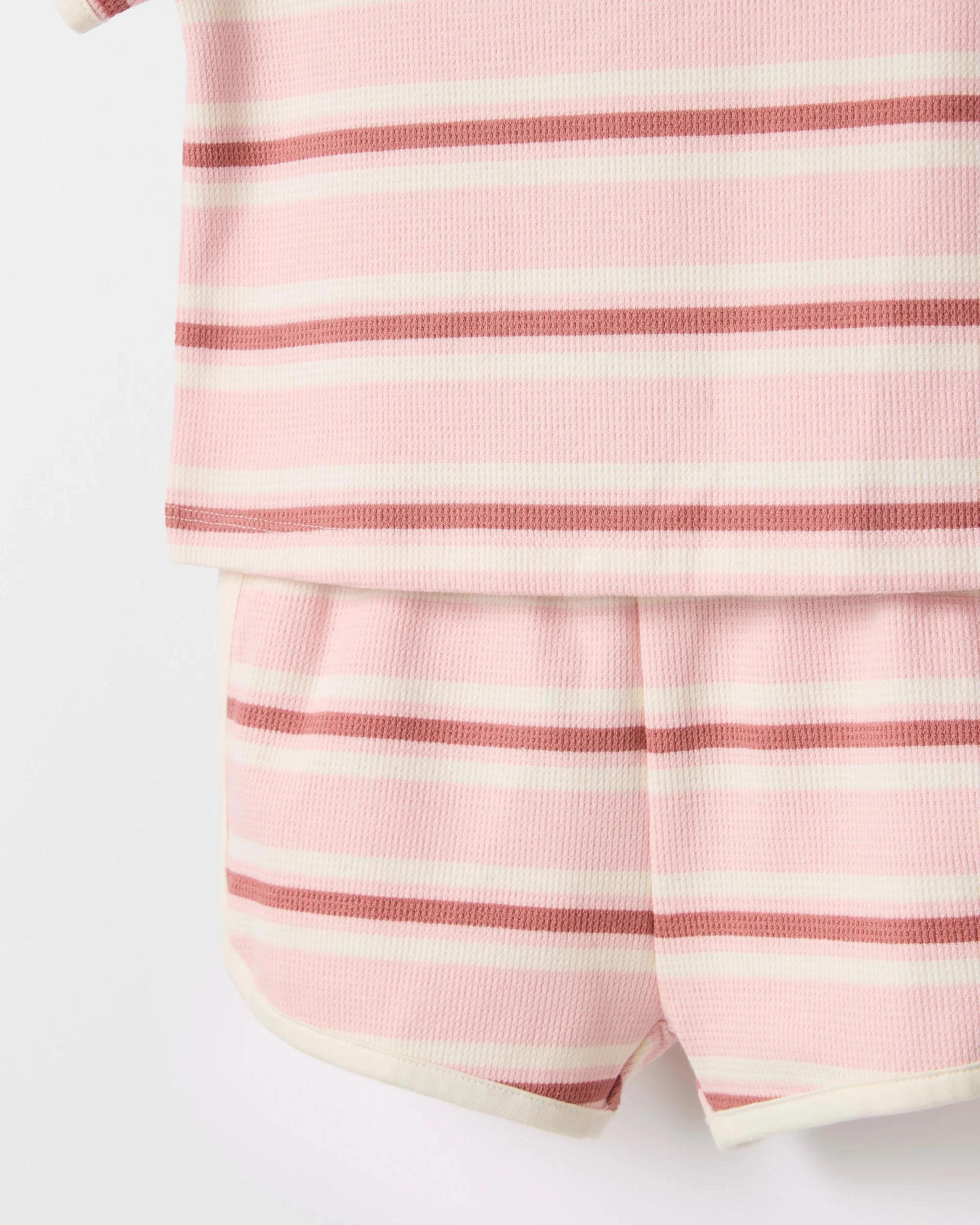 4 Target Organic Cotton Baby Waffle Top and Short 2 Piece Set PINK, 4 of 5