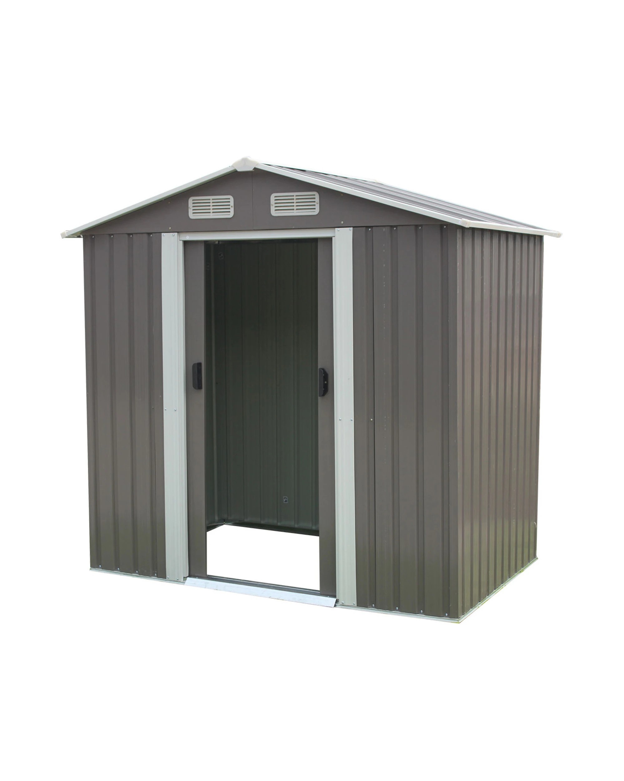 1 Wallaroo 4ft x 6ft Garden Sheds Tool Storage Outdoor Workshop Shelter Spire Roof - Grey, 1 of 9