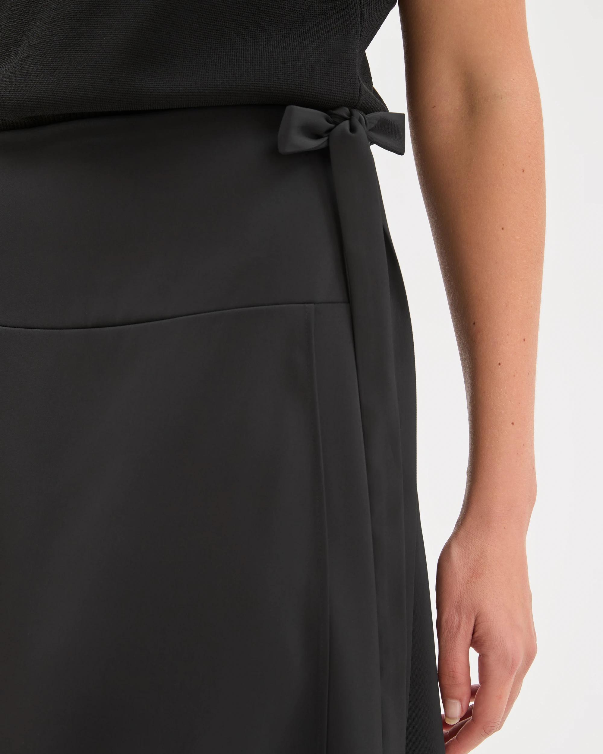 5 Preview Asymmetrical Wrap Midi Skirt BLACK, 5 of 6