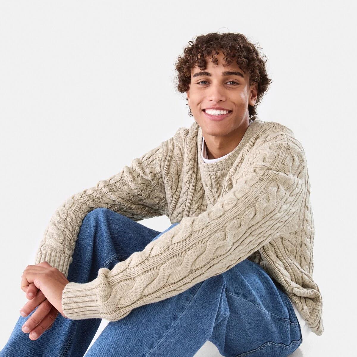 7 Cable Knit Jumper Bge String, 7 of 9