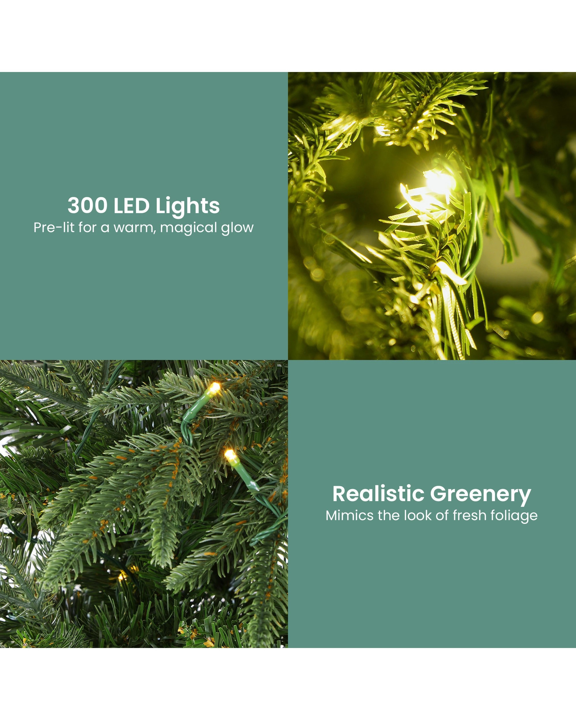 5 Christabelle 1.8m Prelit Everglow Fir Christmas Tree with 300 LED Lights - Green, 5 of 9