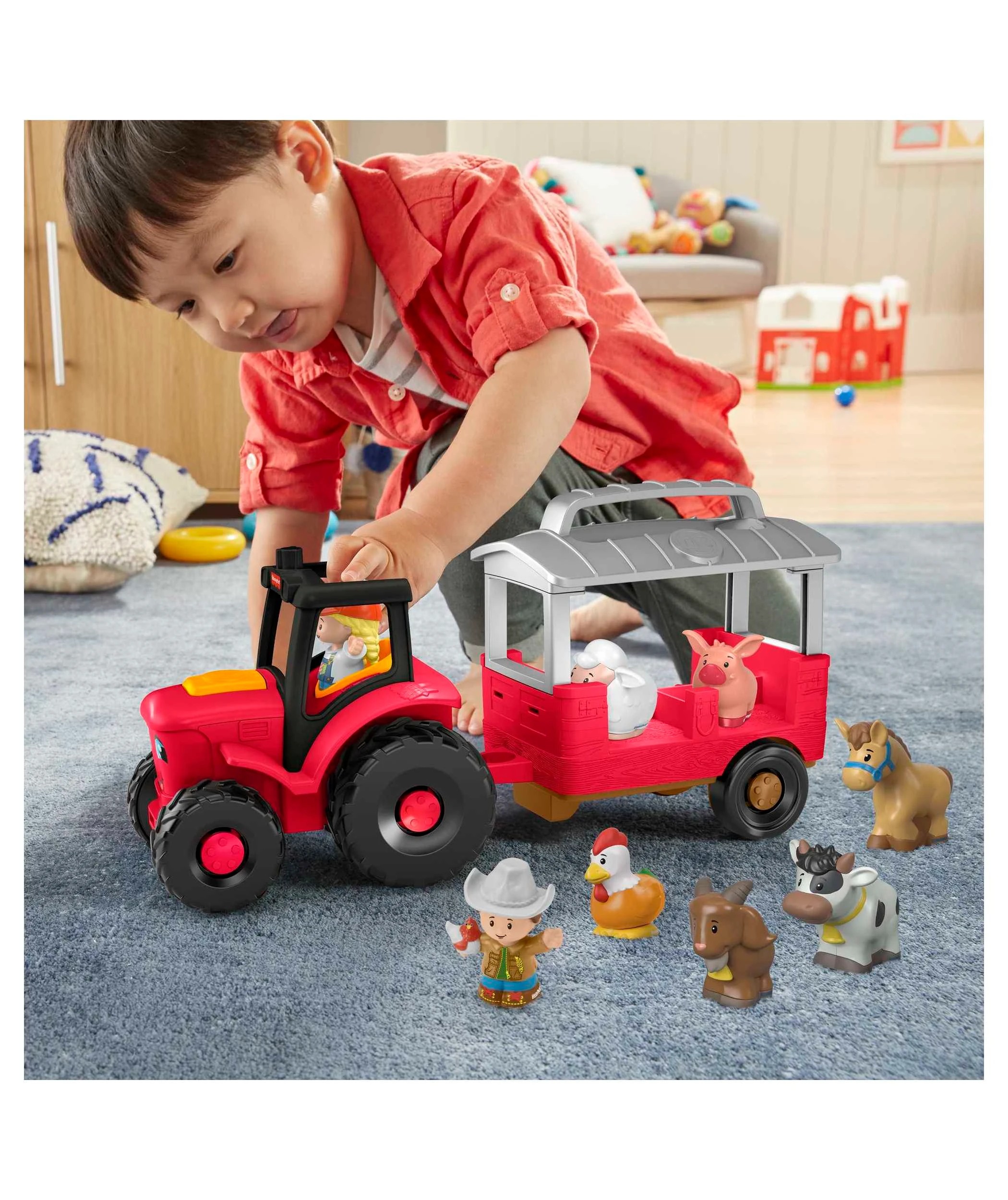 5 Fisher Price Mattel Little People Caring for Animals Tractor Gift Set Musical Farm Truck - Multi, 5 of 6