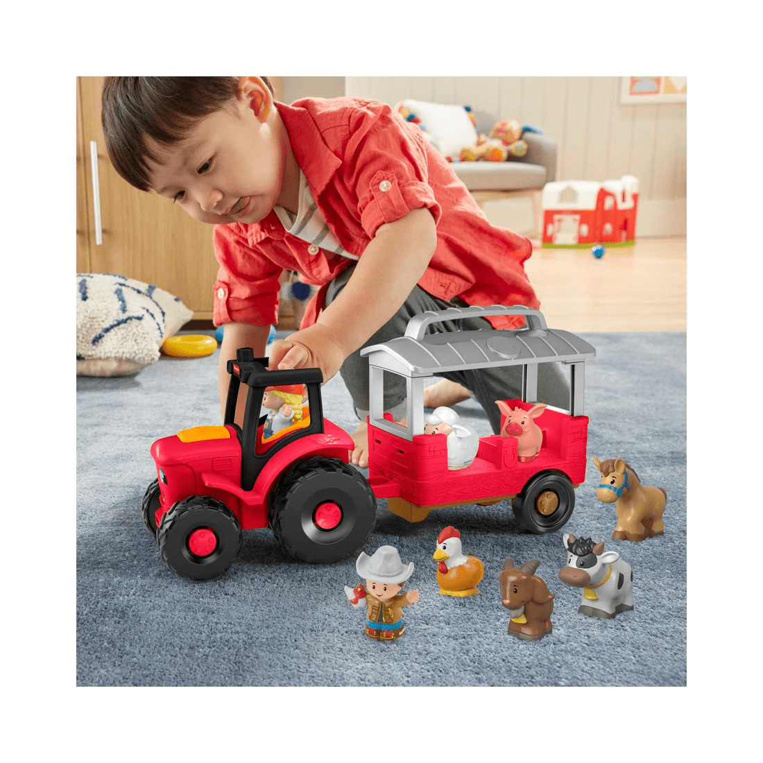 5 Fisher Price Mattel Little People Caring For Animals Tractor Gift Set Musical Farm Truck
 - Multi, 5 of 6