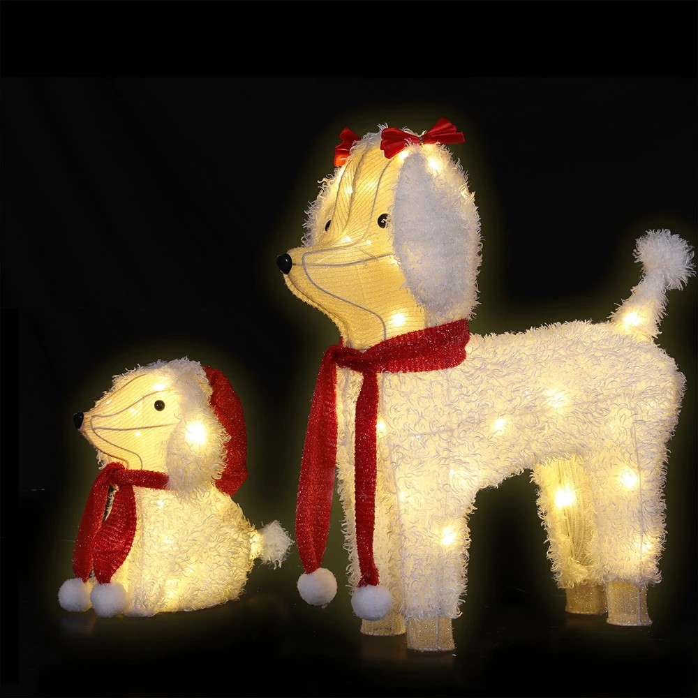 1 Jingle Jollys Christmas Lights 60 LED Fairy Light 2pcs Dog Decorations Set - Multi, 1 of 8