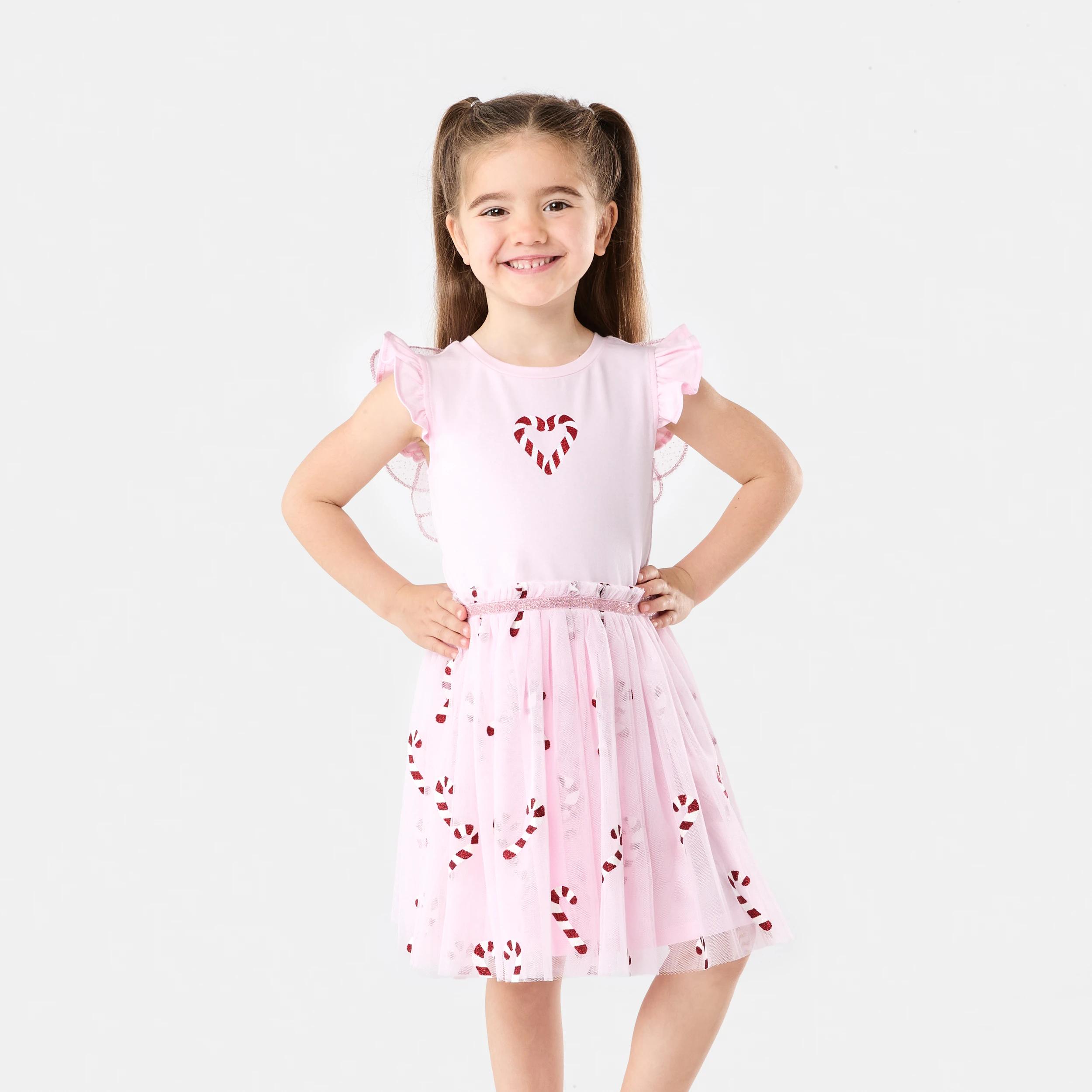1 Christmas Tutu Dress PINK CANDY CANE, 1 of 10