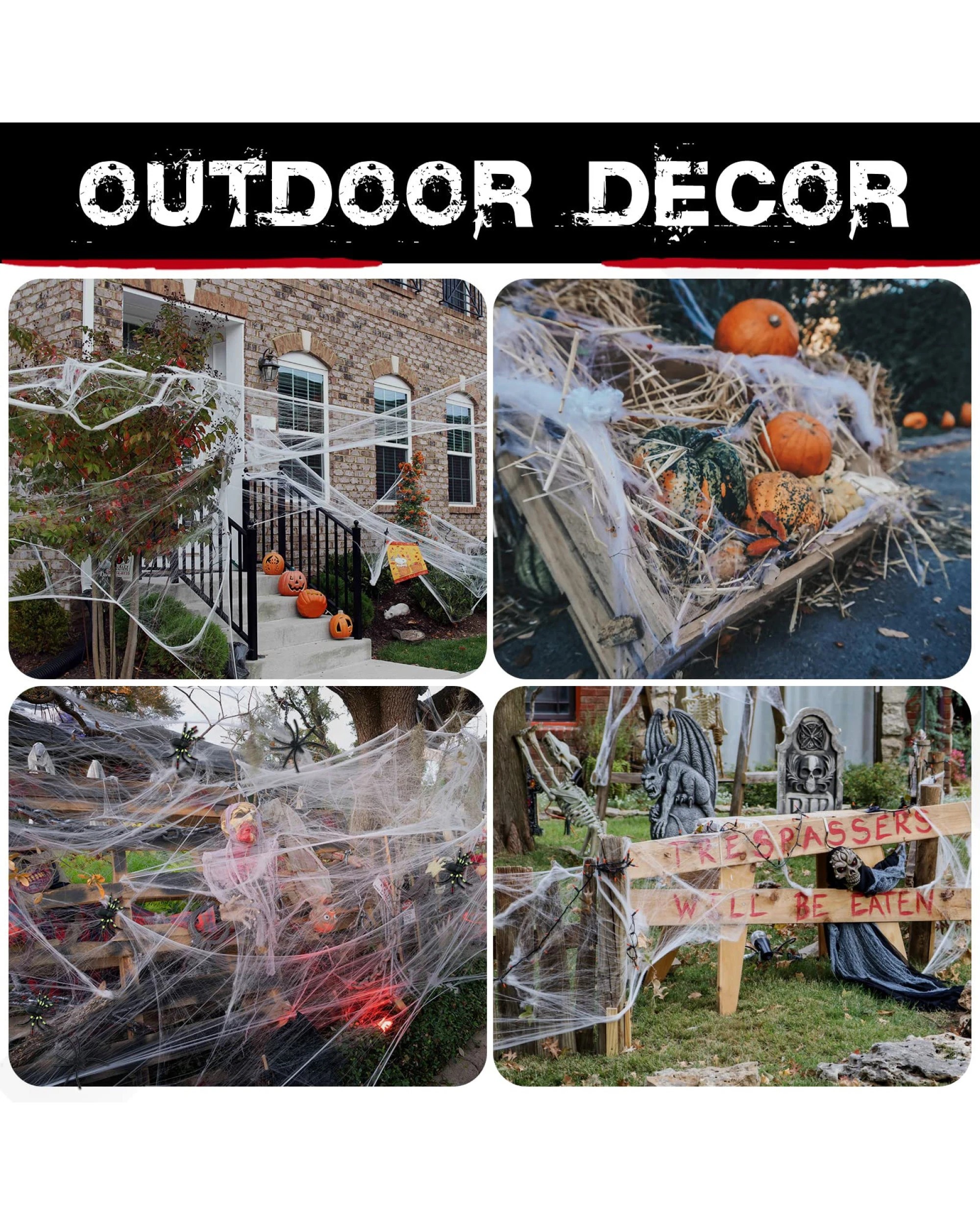 7 BR Costumes Stretchable Spider Web Decoration with Spiders for Halloween Parties, 7 of 10