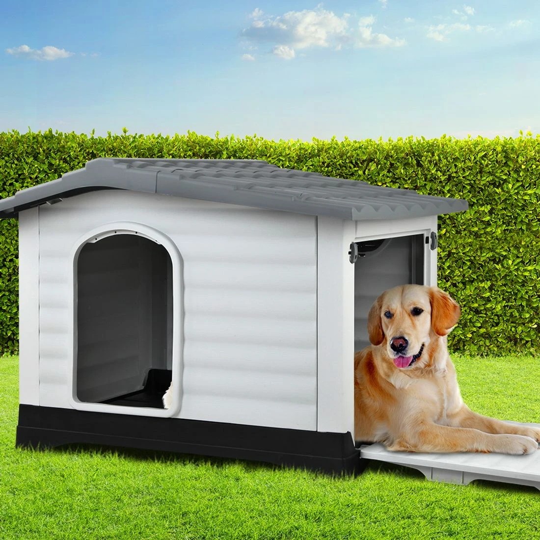 3 i.Pet Dog Kennel House Extra Large Outdoor Plastic Puppy Pet Cabin Shelter XL - Multi, 3 of 7