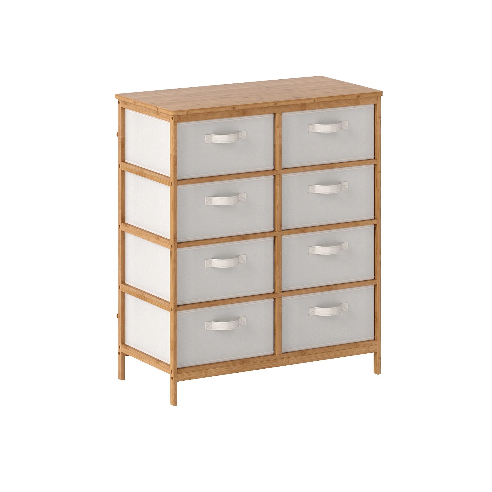 1 Costway 8-Drawer Dresser Bamboo Chest of Drawers Storage Tower Tallboy Console Table, 1 of 4