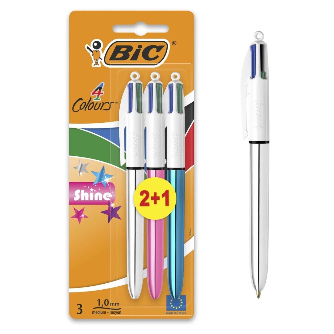 10 3 Pack BIC 4 Colours Shine Ballpoint Pen, 10 of 10