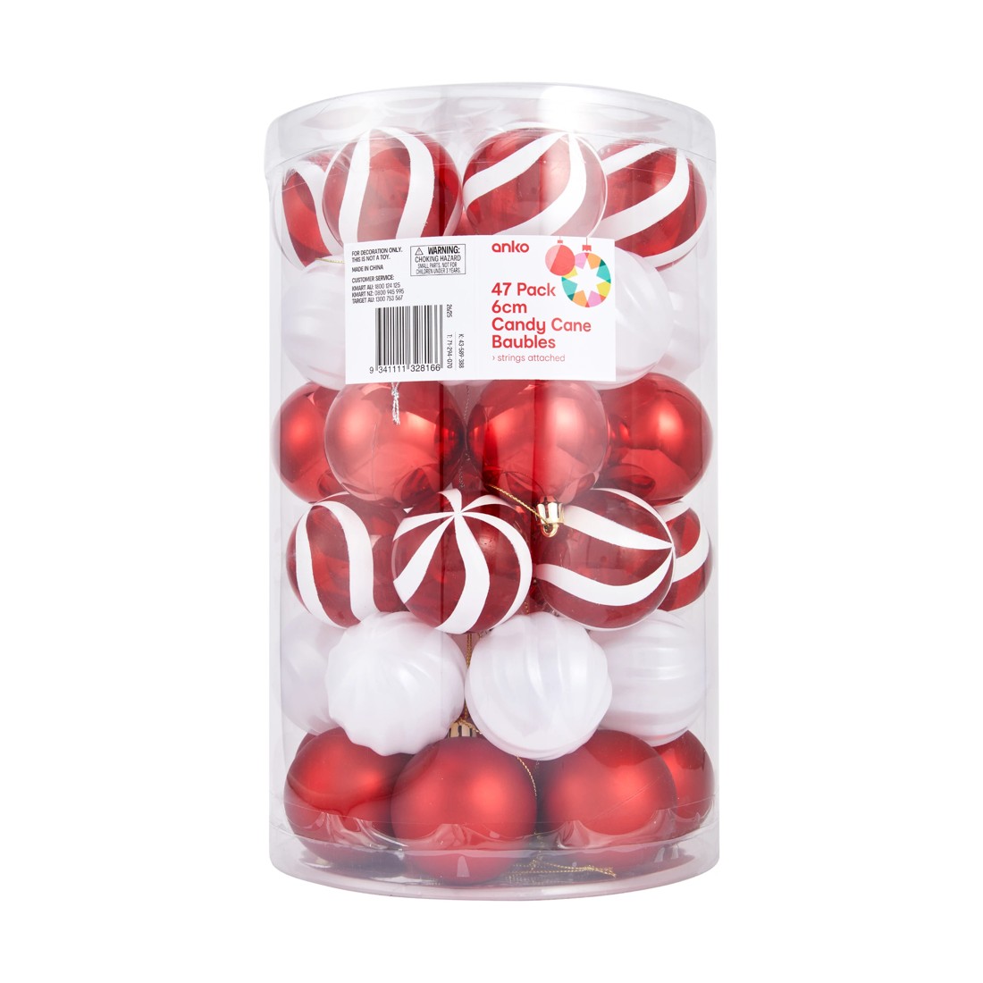 8 47 Pack 6cm Candy Cane Baubles, 8 of 8