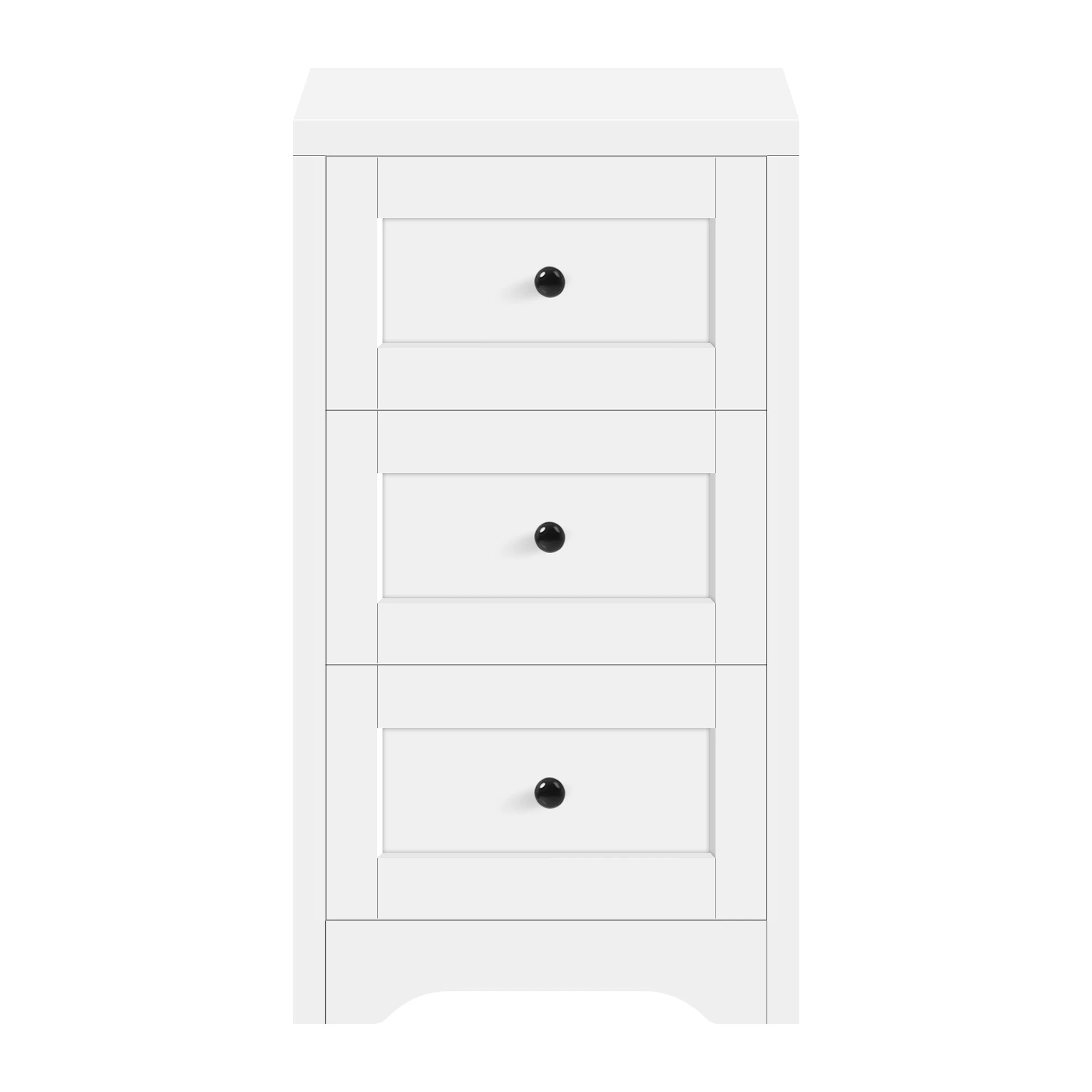 5 Alfordson Bedside Table Hamptons Storage Nightstand Side End Cabinet - White, 5 of 9
