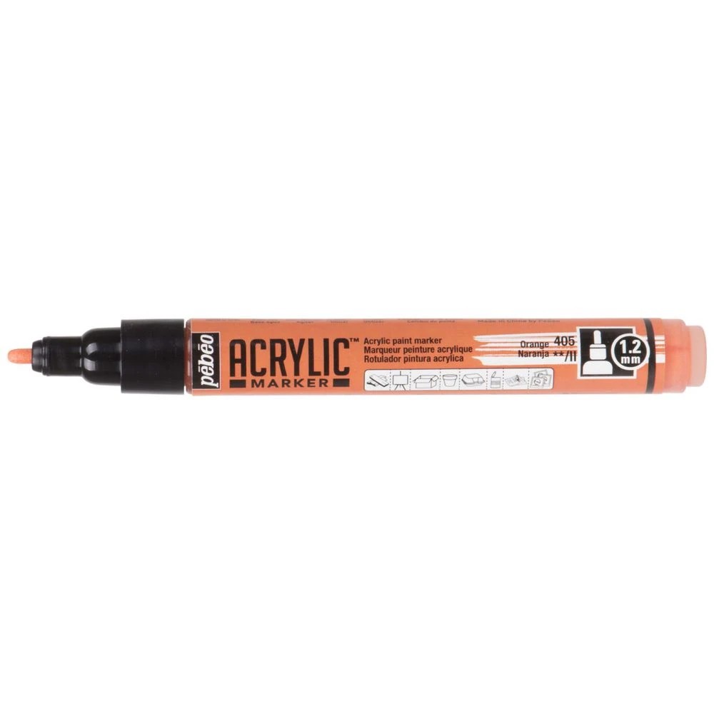 1 Pebeo Acrylic Paint Marker 1.2mm Orange, 1 of 2