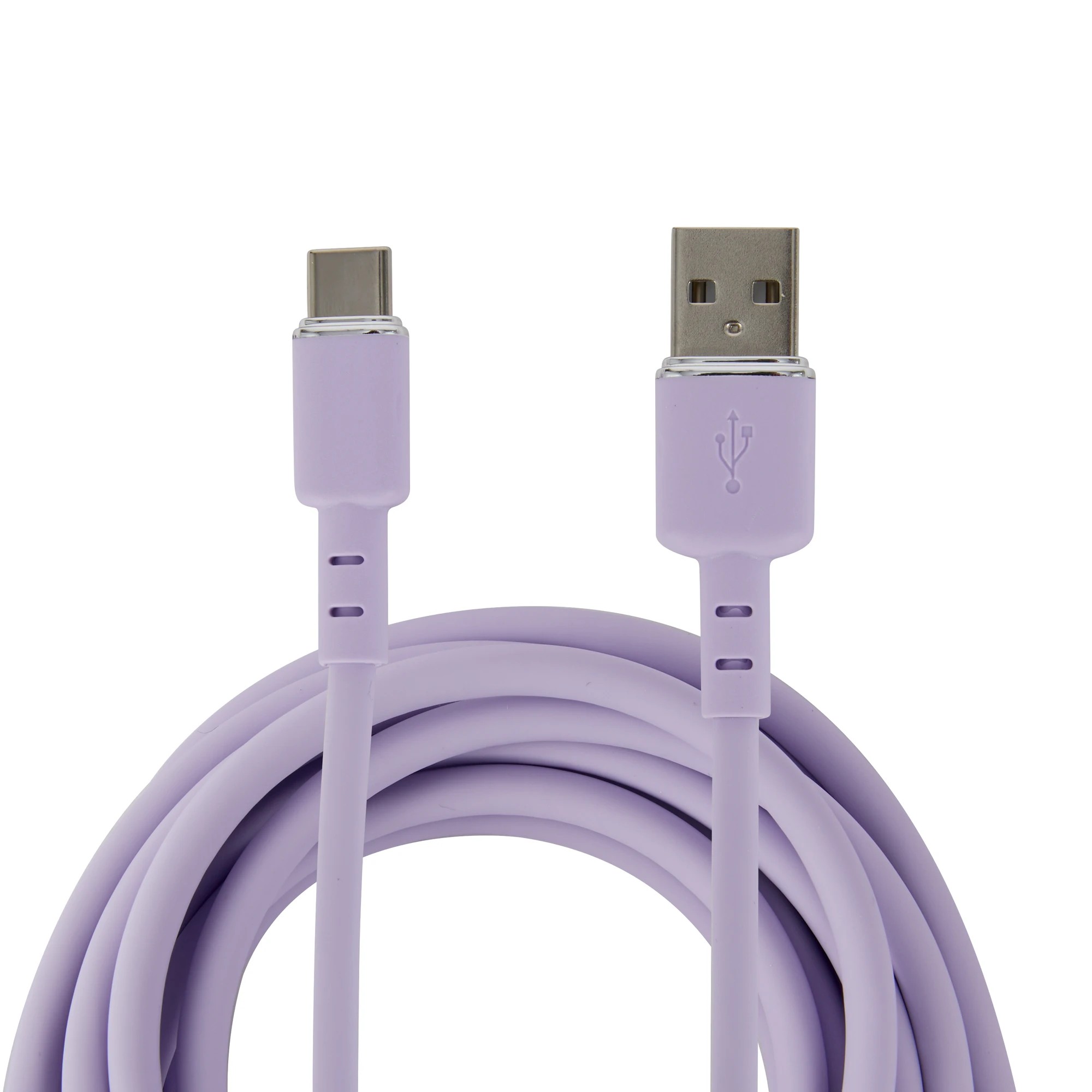 2 Wall USB Charger with USB-A to USB-C - Purple, 2 of 7